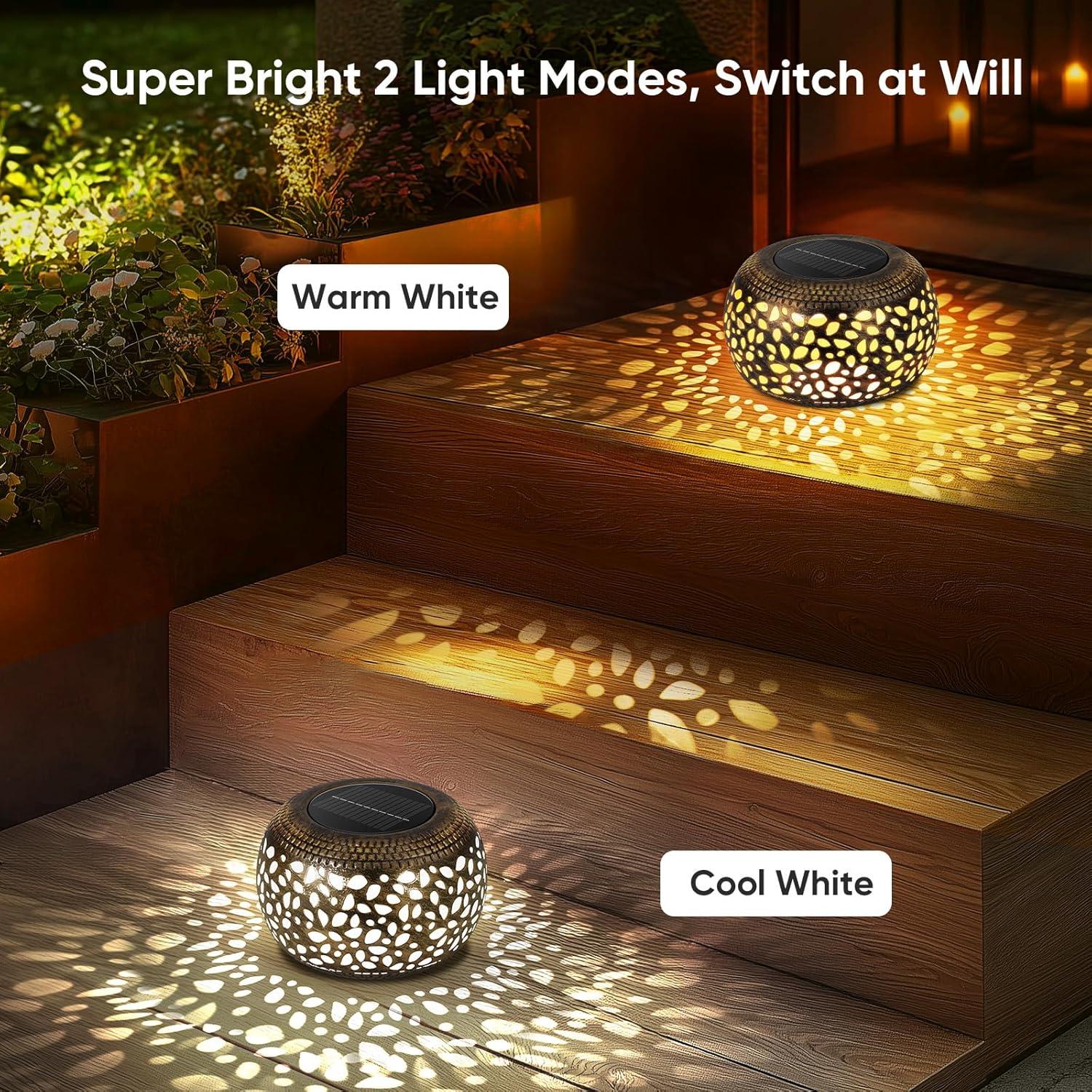 Linternas Solares Impermeables NFEVER - Paquete de 2 - Bronce