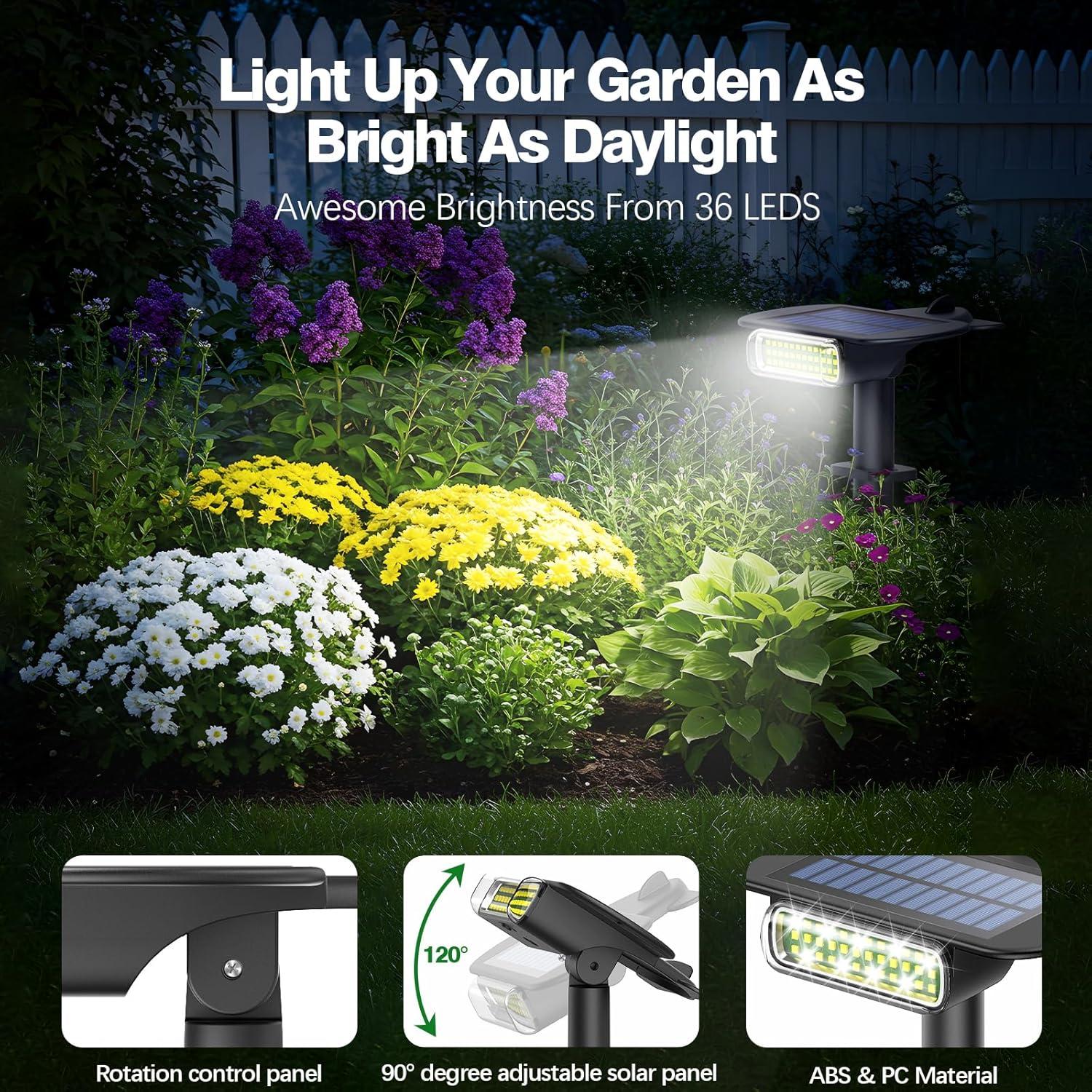 Luces Solares Latband 36 LEDs IP68 para Jardín 4 Pzs
