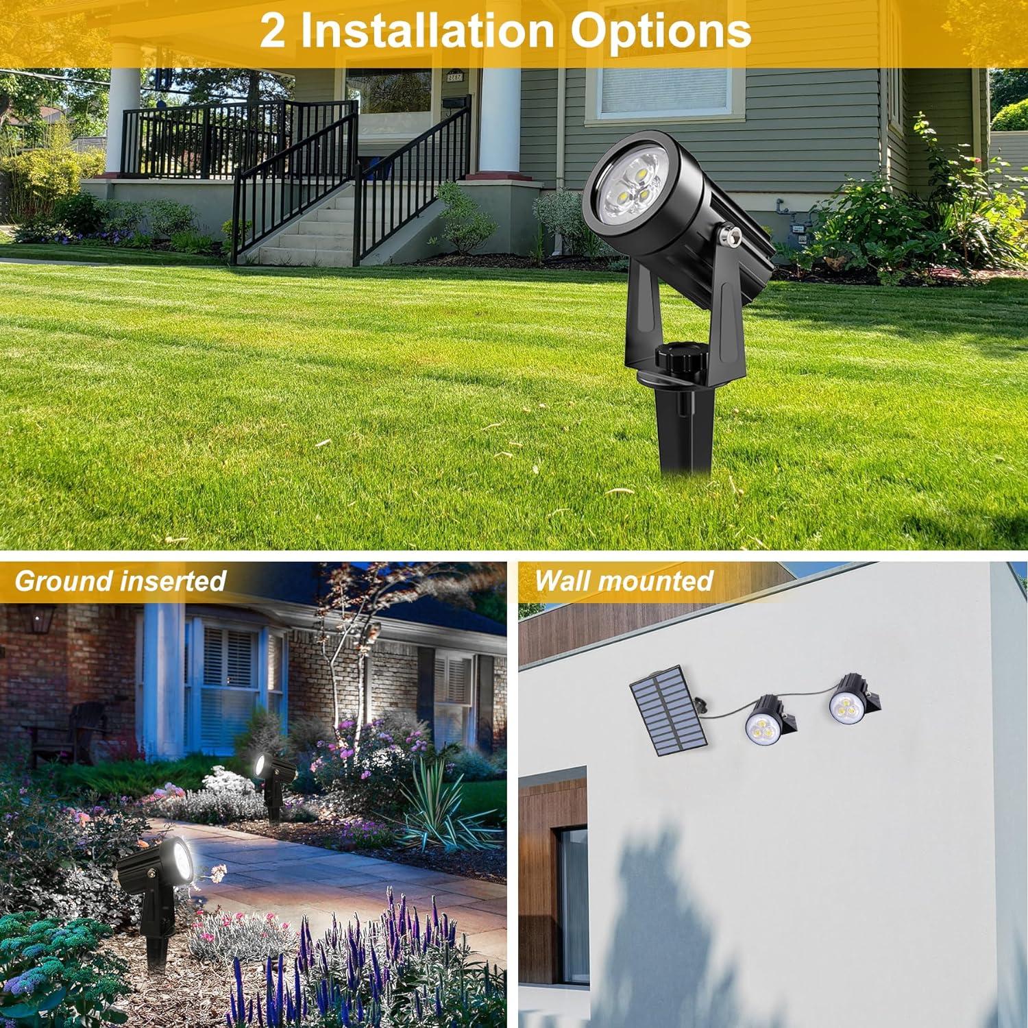 Focos de Paisaje Solar CREPOW IP65 3W 2000mAh 6000K