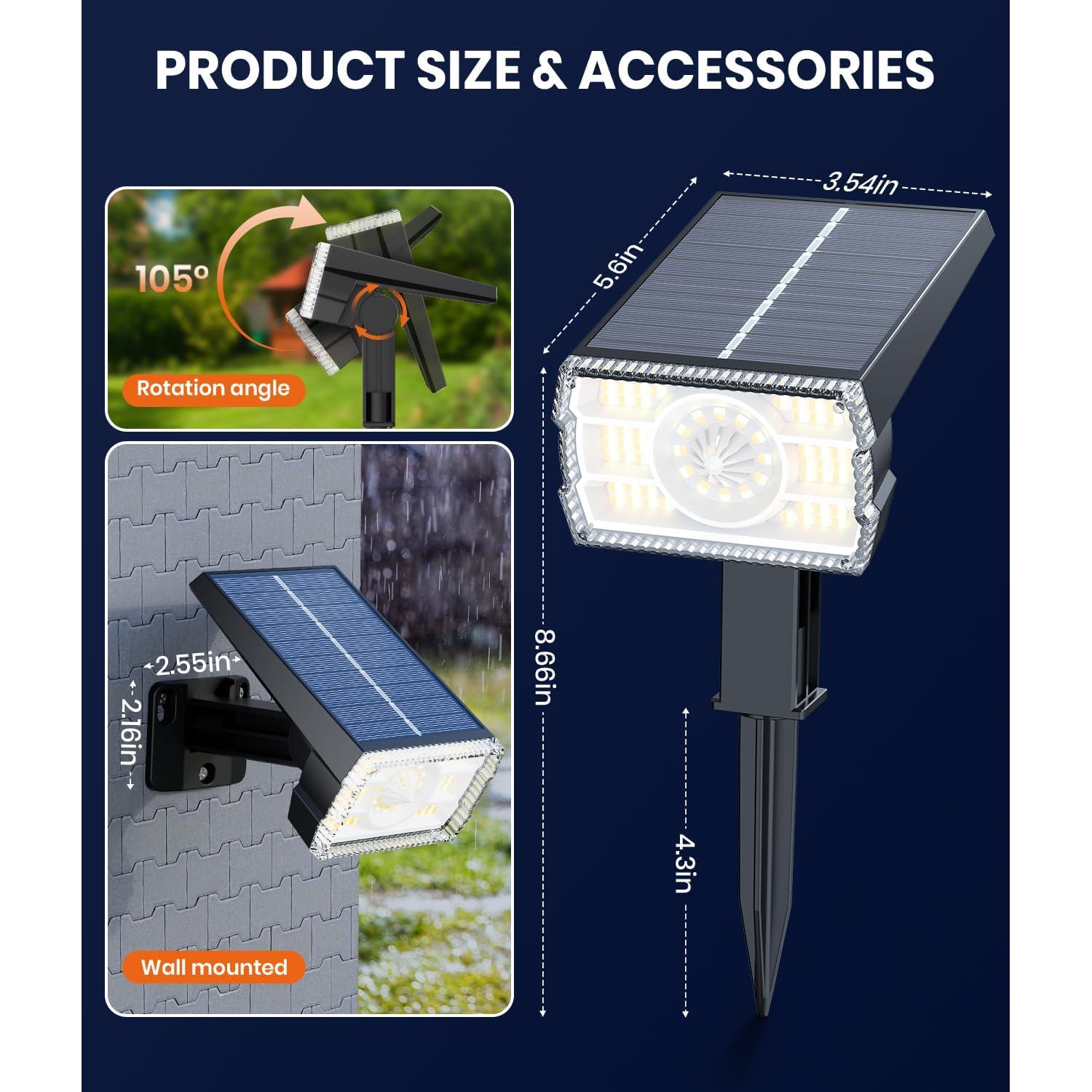 Luces Solares Exteriores ALFIOT 2 en 1 Ajustables IP67