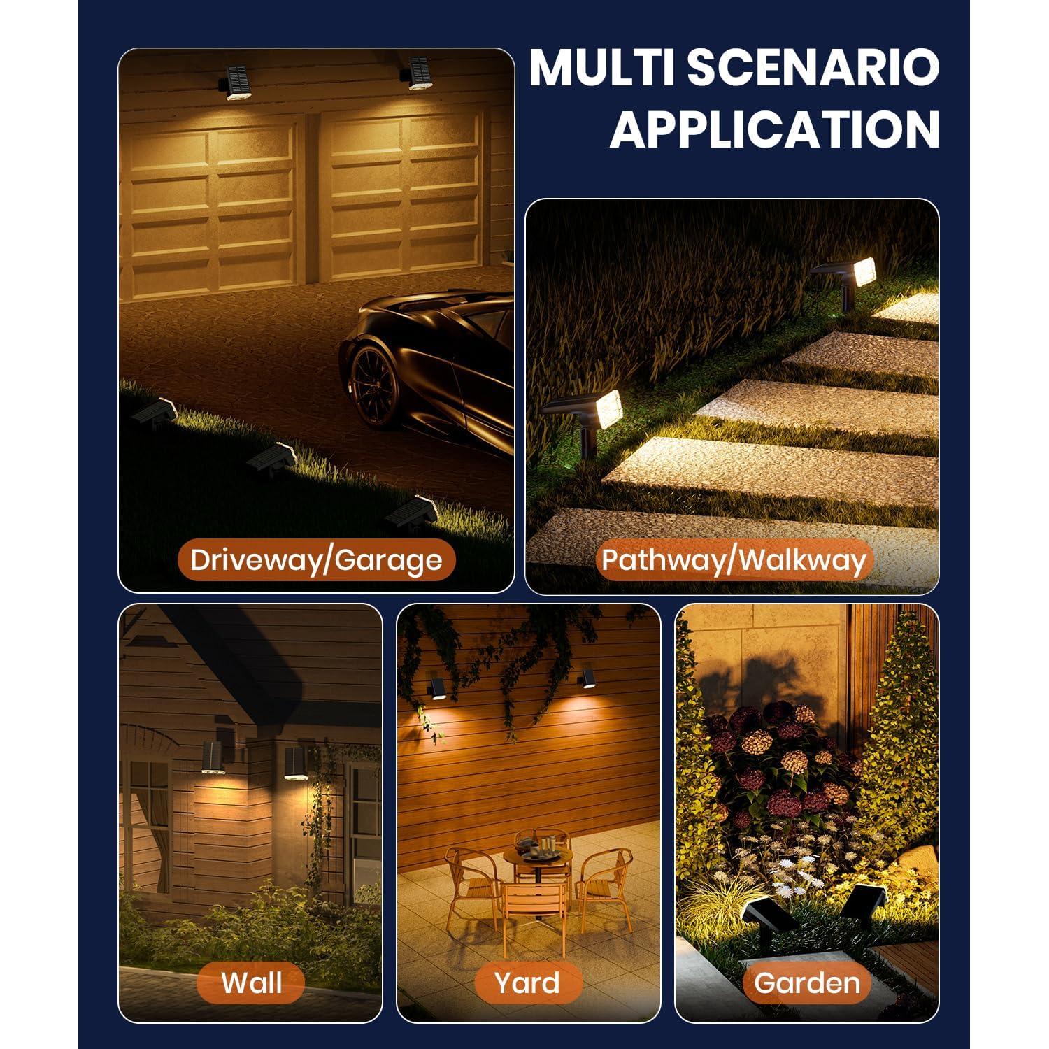 Luces Solares Exteriores ALFIOT 2 en 1 Ajustables IP67