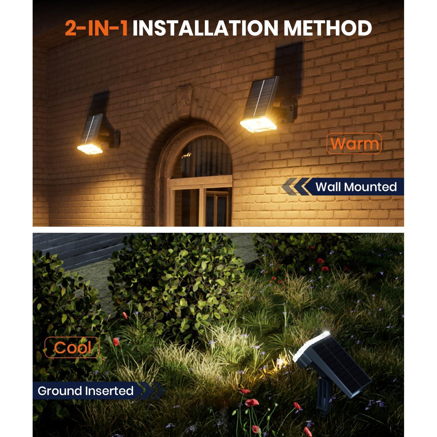 Luces Solares Exteriores ALFIOT 2 en 1 Ajustables IP67