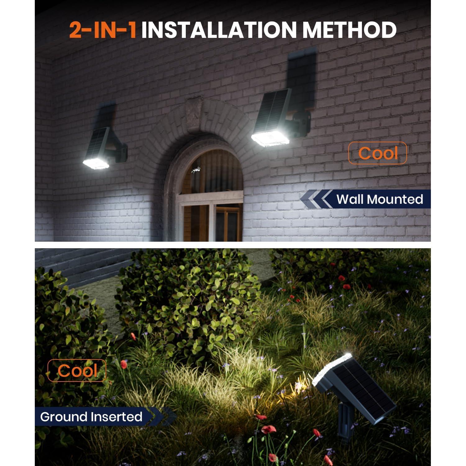 Luces Solares Exteriores ALFIOT 2 en 1 Ajustables IP67