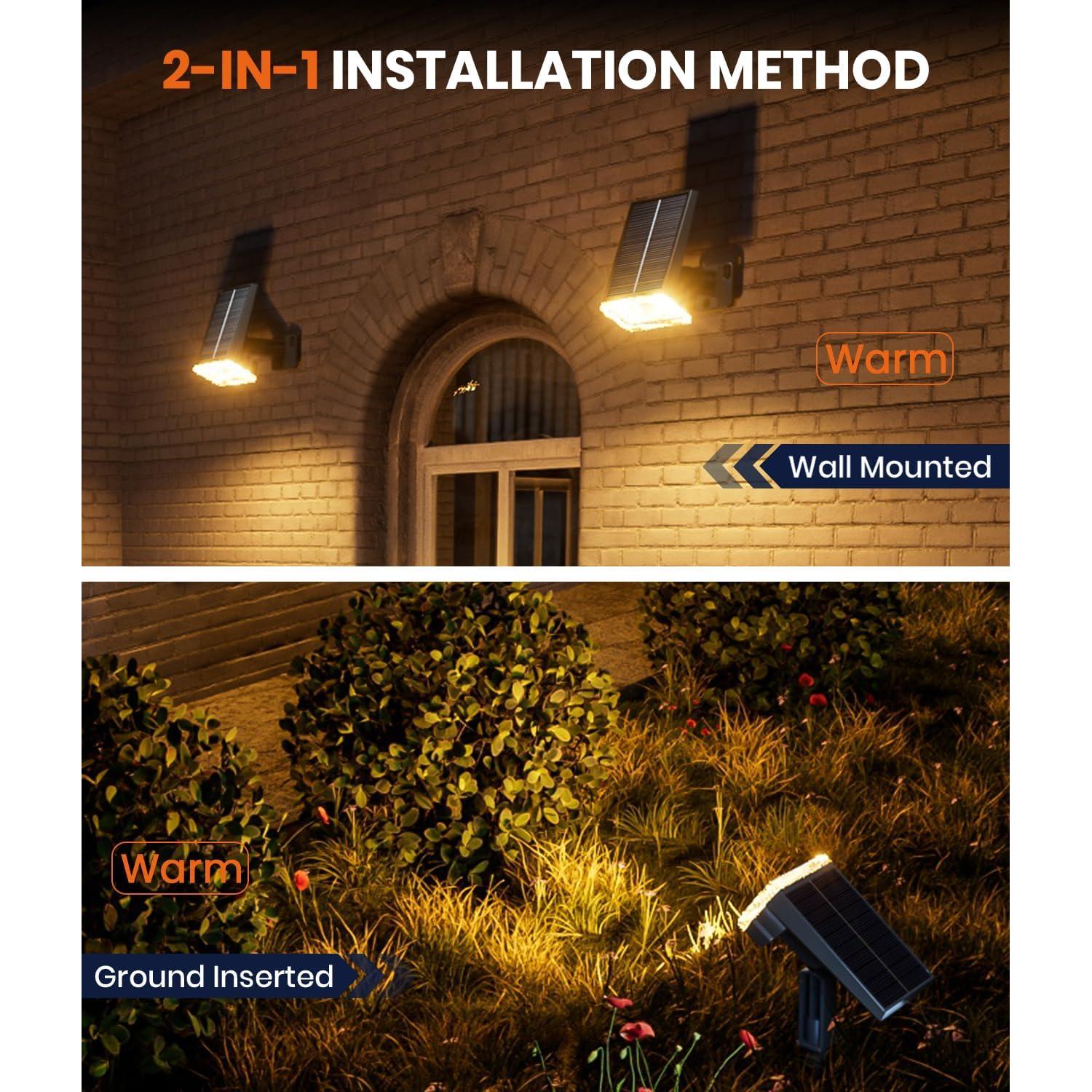 Luces Solares Exteriores ALFIOT 2 en 1 Ajustables IP67