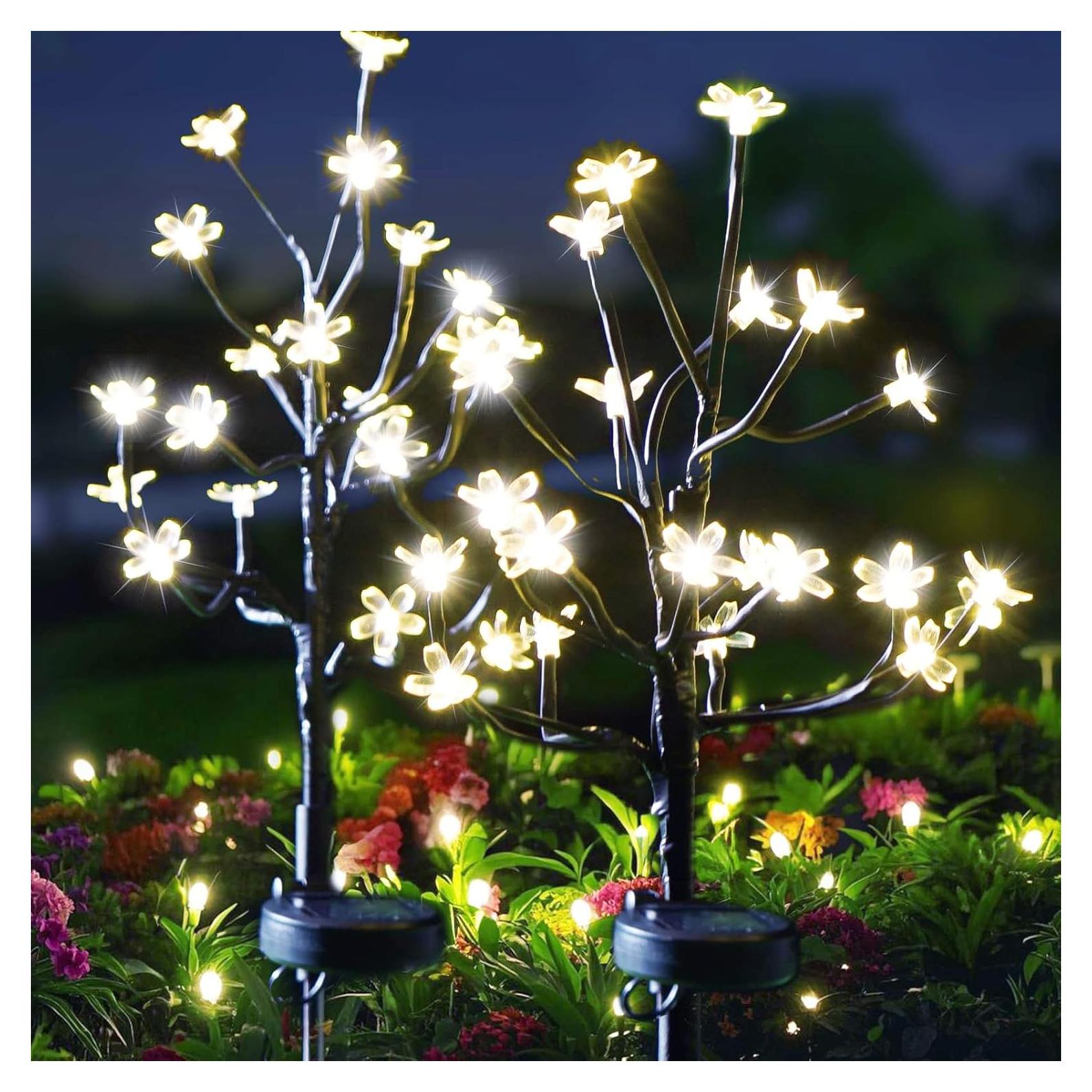 Luces de Jardín Solares Berngi 2 Paquete 20 LED Blanco Cálido