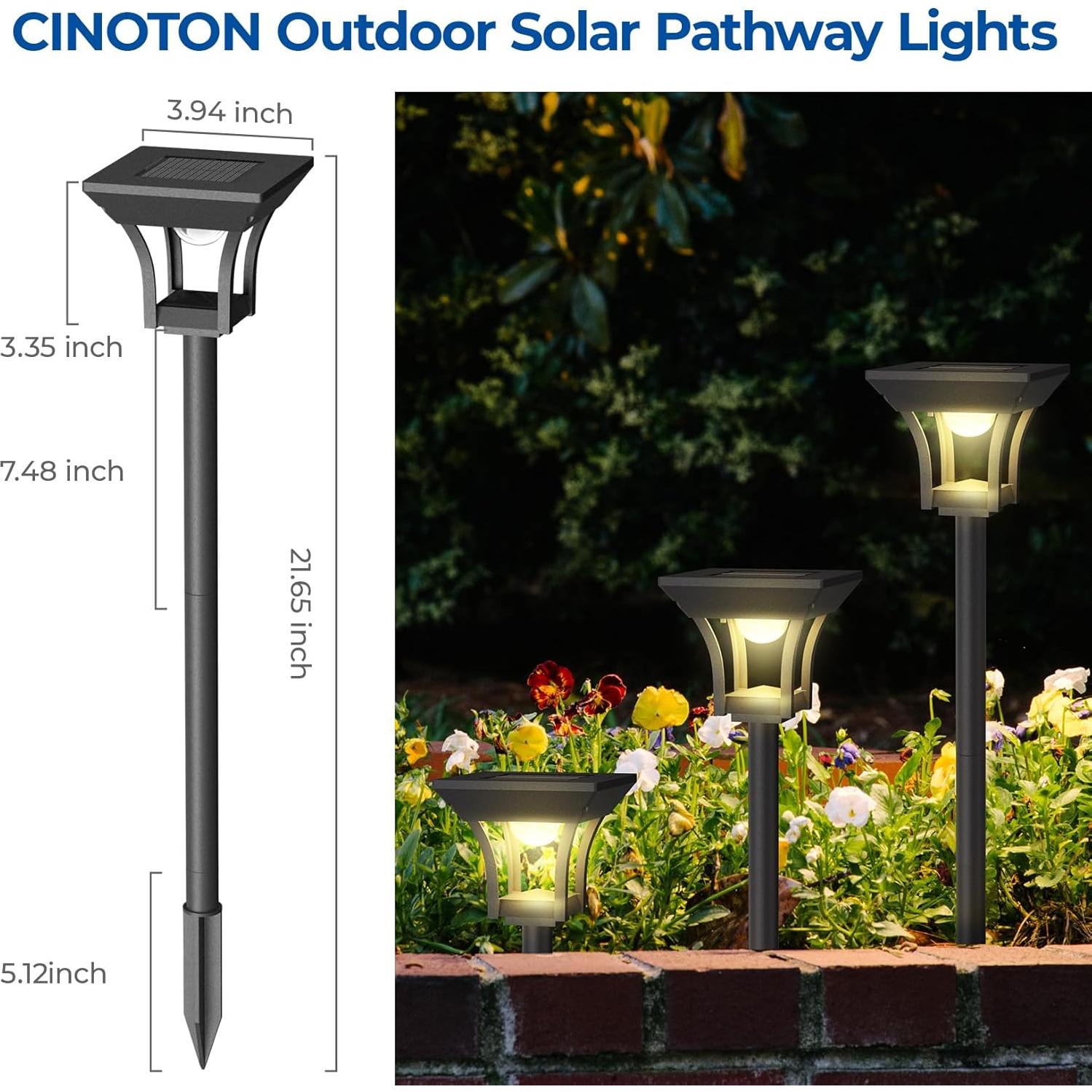 CINOTON 8 Luces de Camino Solares RGB+CW IP65 para Jardín
