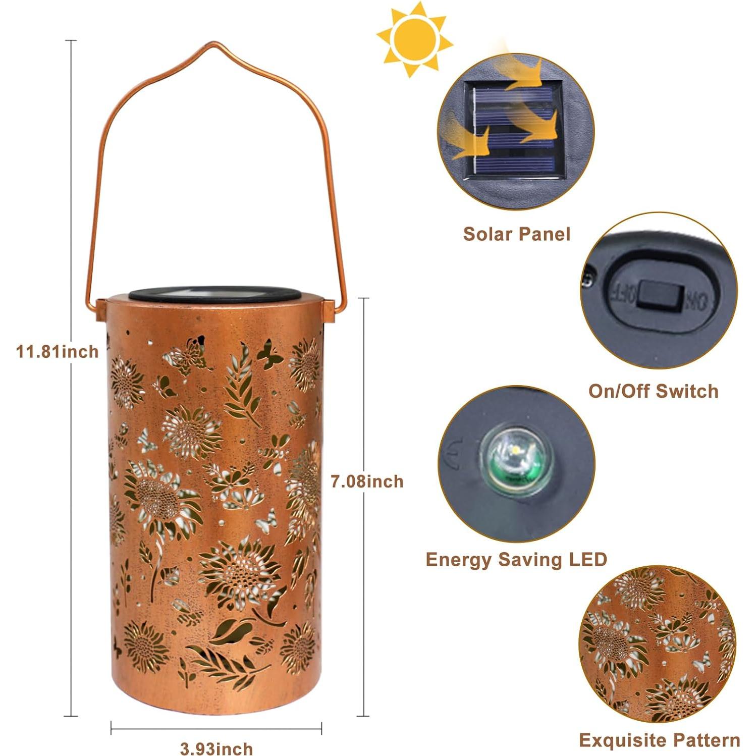 Linterna Solar Girasol Dealbeta DB100 Impermeable 18cm