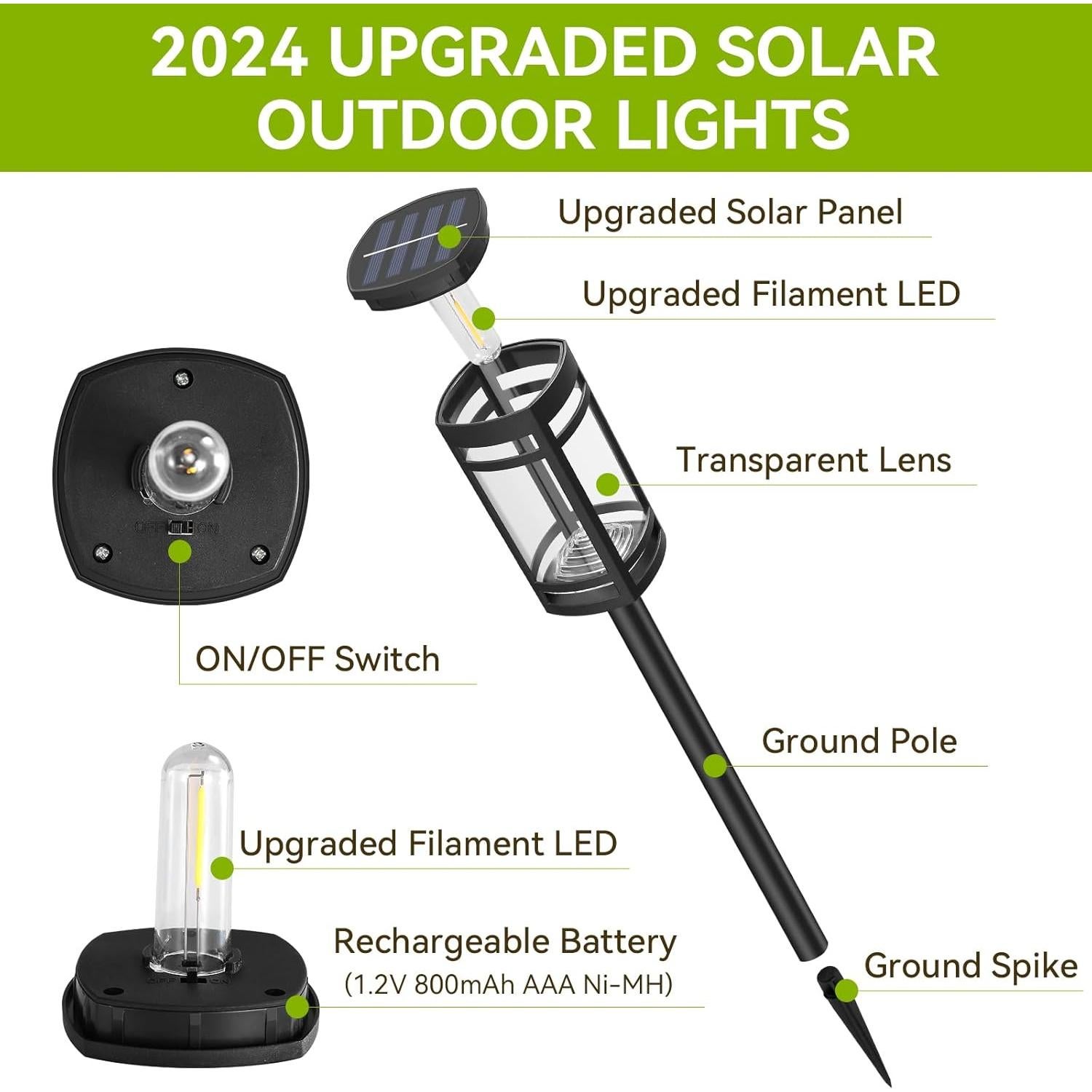 Luces Solares para Jardín EXCMARK 12 Piezas LED Impermeables