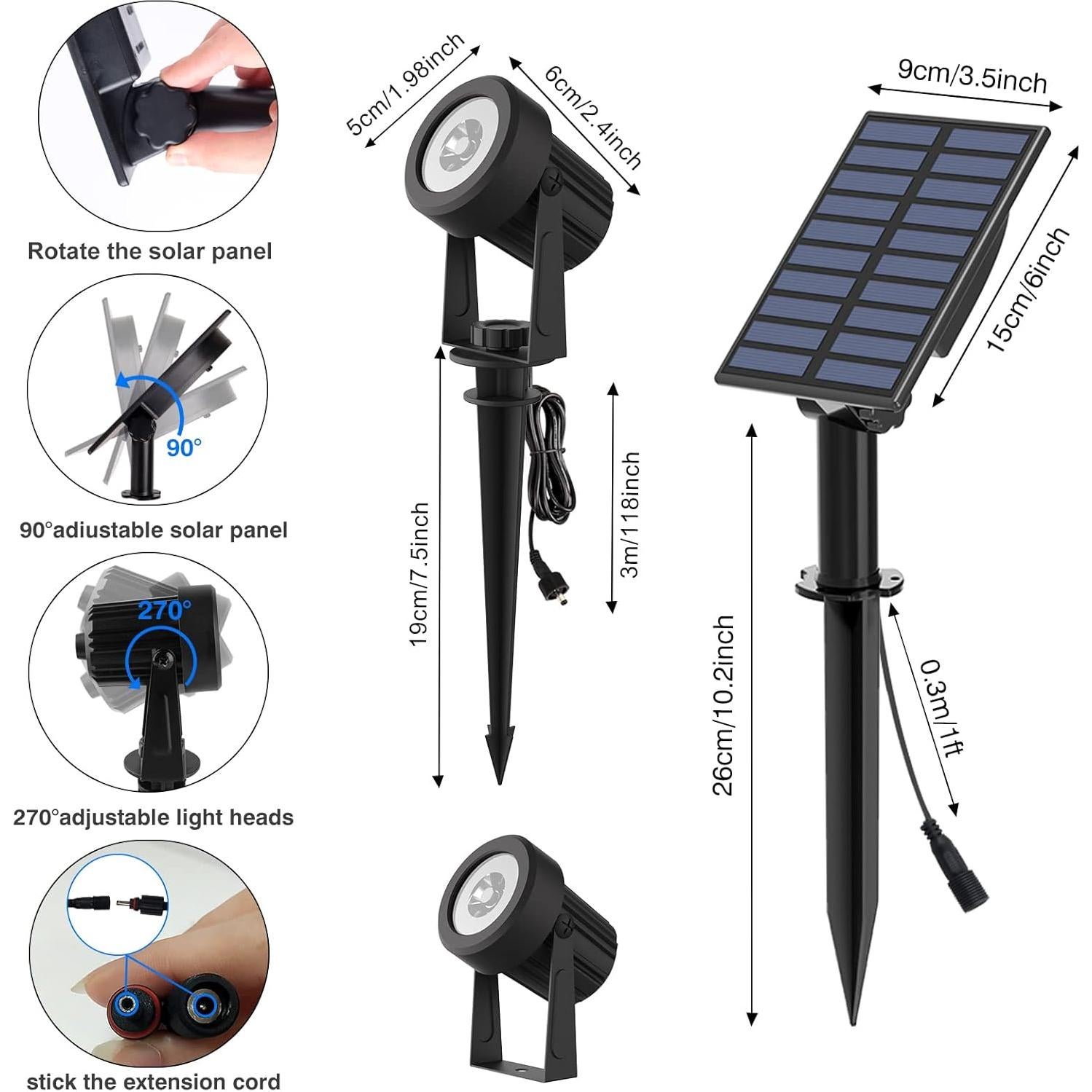 Luces de Jardín Solares T-SUNUS 2 Paquete IP65 6000K