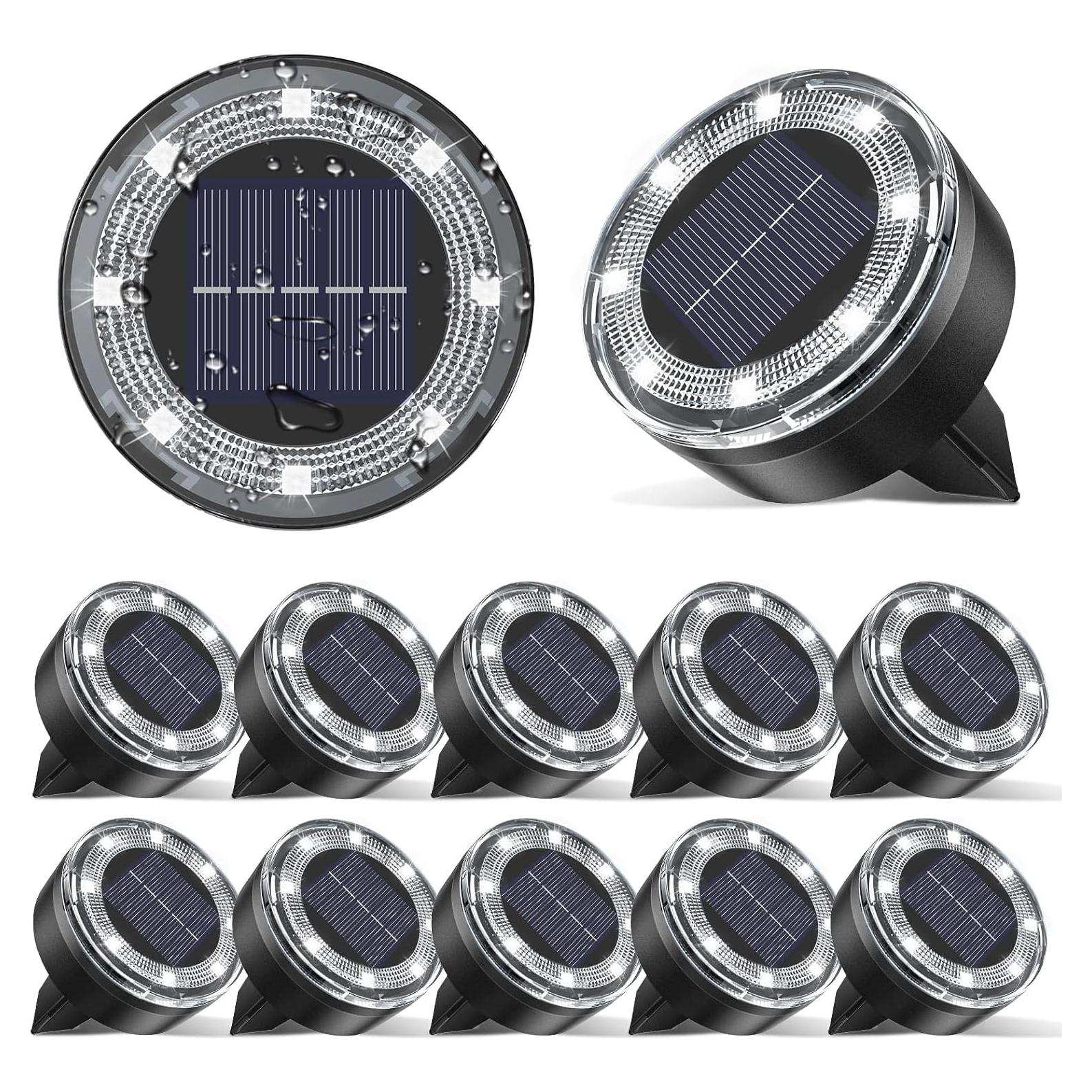 Luces Solares de Suelo Vighep, Paquete de 12, LED Impermeables