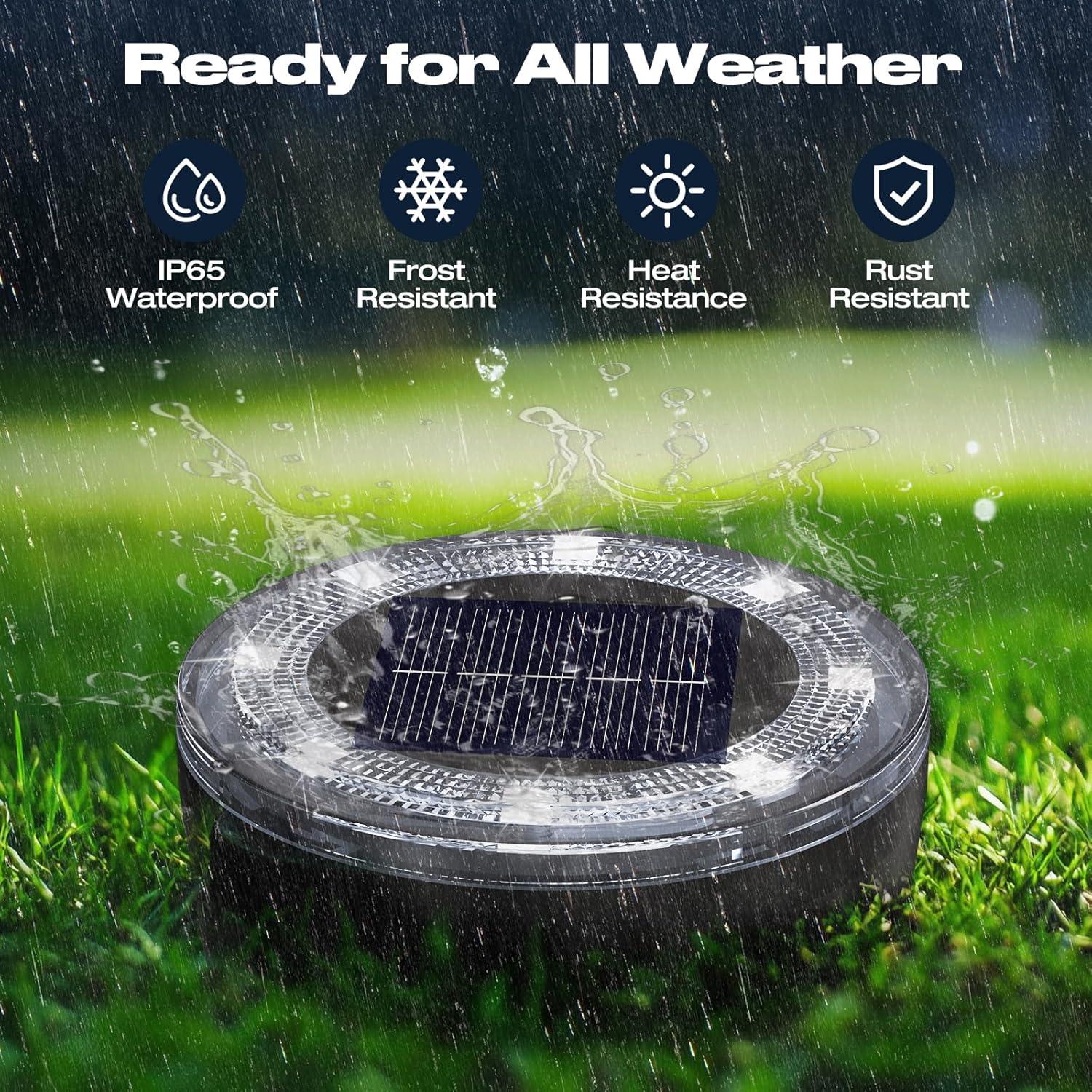 Luces Solares de Suelo Vighep, Paquete de 12, LED Impermeables