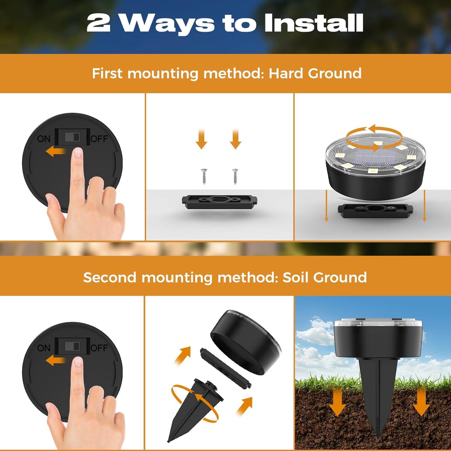 Luces Solares de Suelo Vighep, Paquete de 12, LED Impermeables