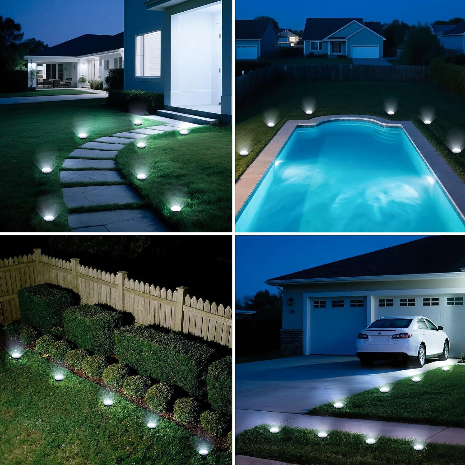 Luces Solares de Suelo Vighep, Paquete de 12, LED Impermeables