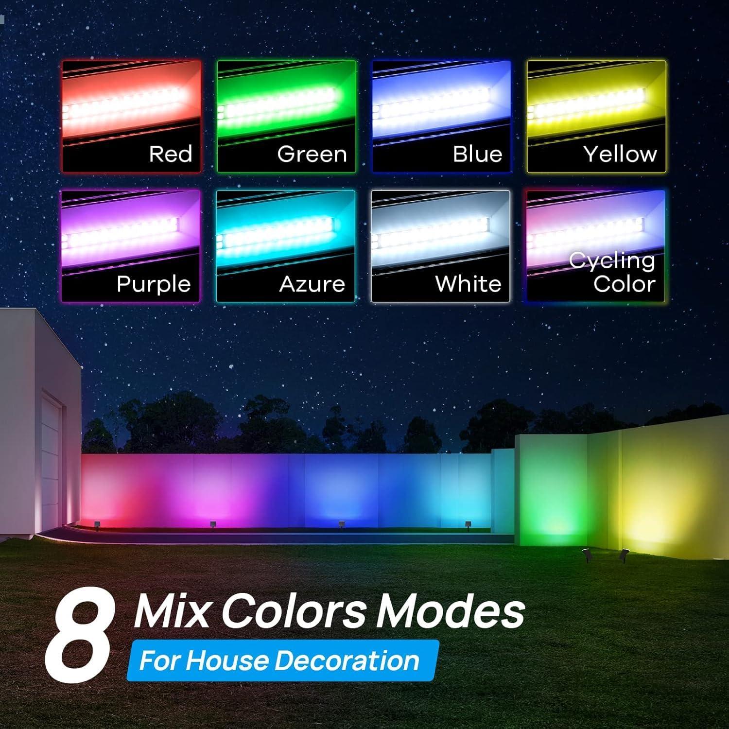 Luces Solares de Jardín Consciot, Paquete de 4, Multicolor IP65