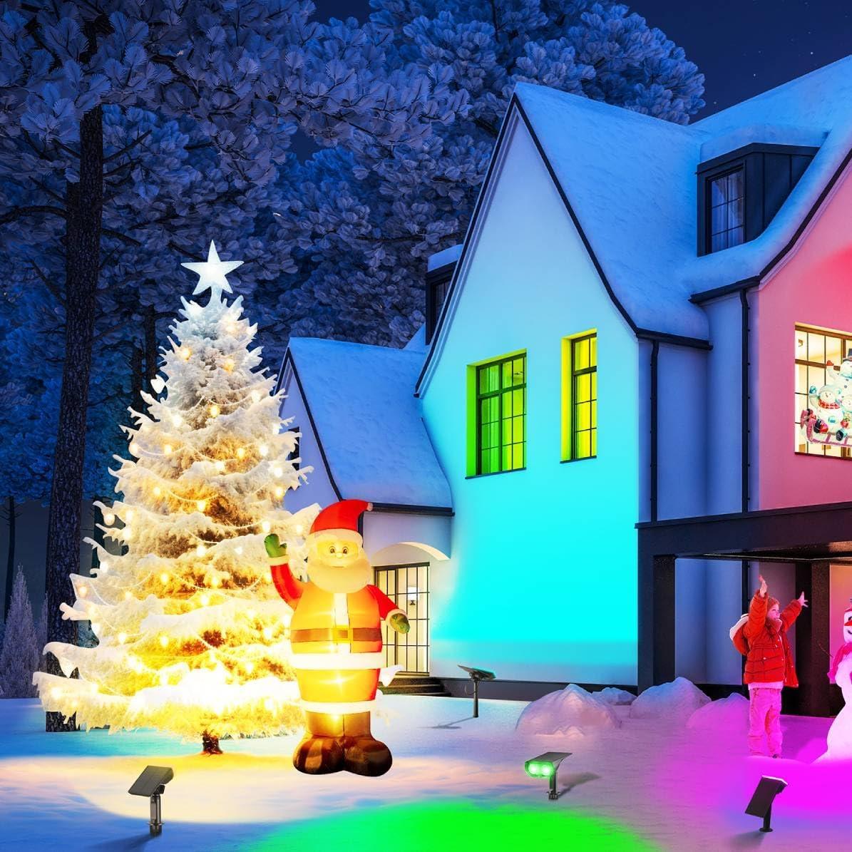 Luces Solares de Jardín Consciot, Paquete de 4, Multicolor IP65