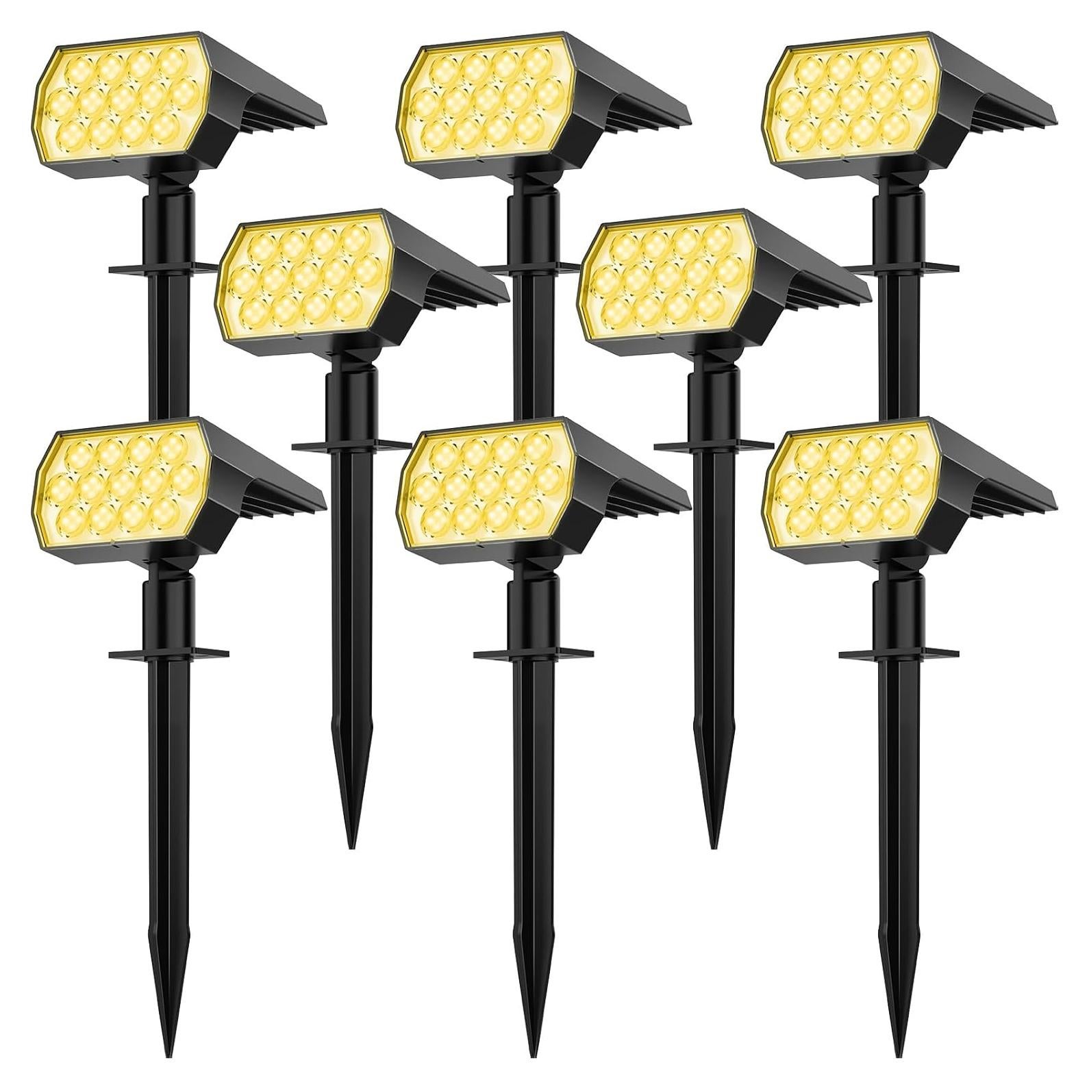 Luces de Spot Solar Fratink IP65 8 Piezas 65 LED Jardín