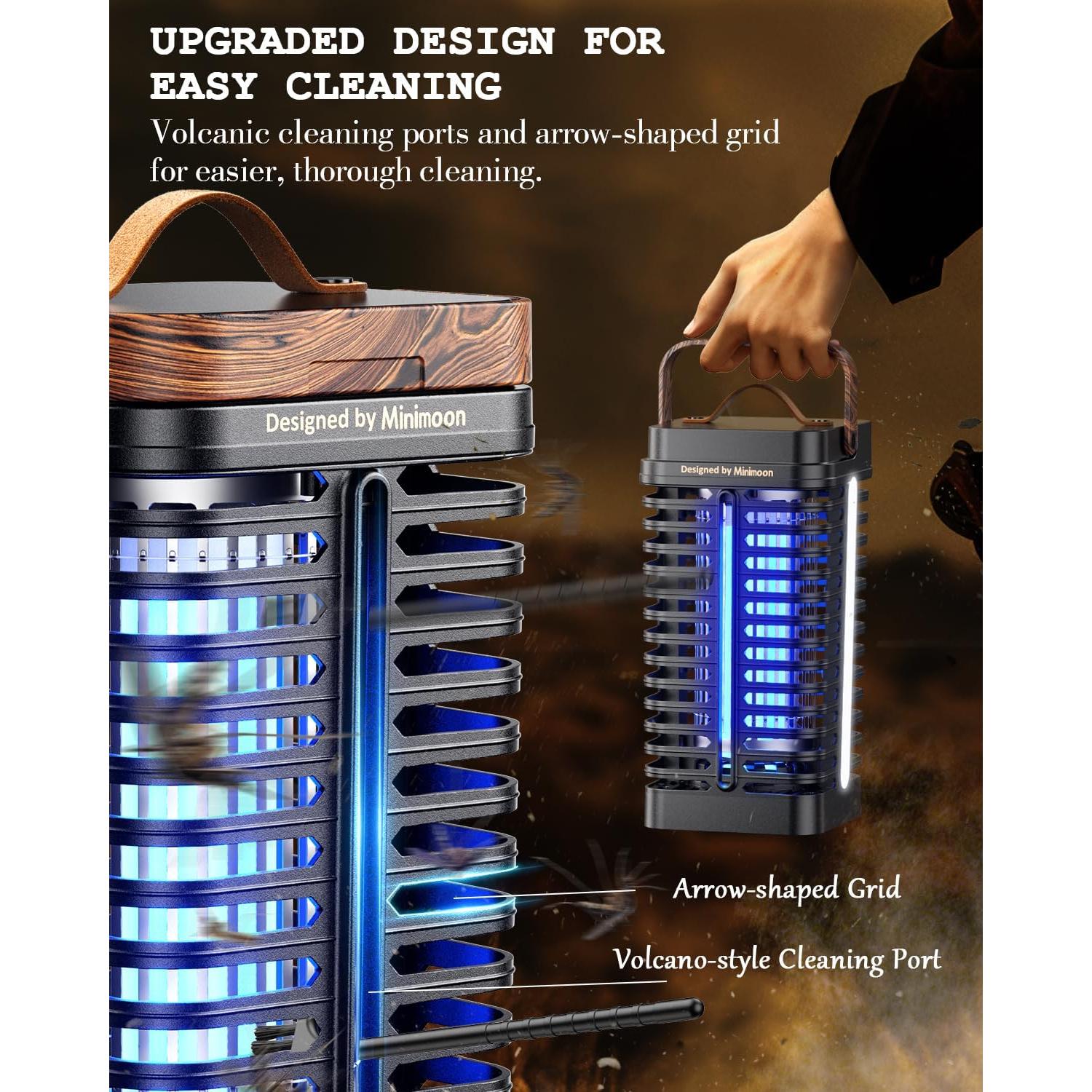 Zapper de Insectos Minimoon 15W con Luz LED Duales IPX4