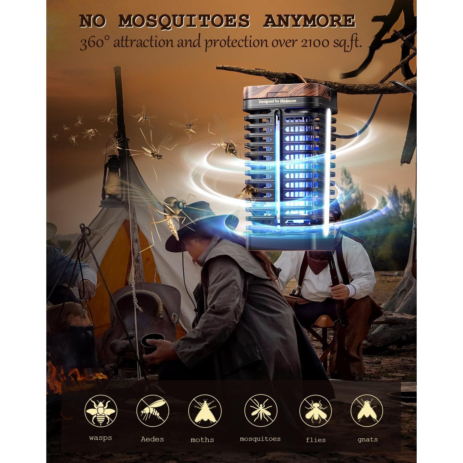 Zapper de Insectos Minimoon 15W con Luz LED Duales IPX4