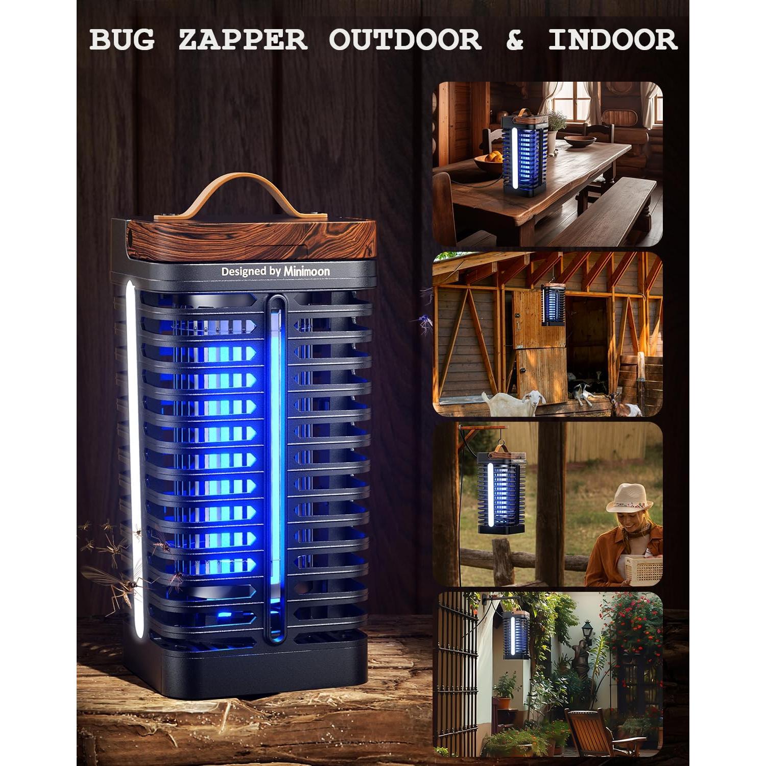 Zapper de Insectos Minimoon 15W con Luz LED Duales IPX4