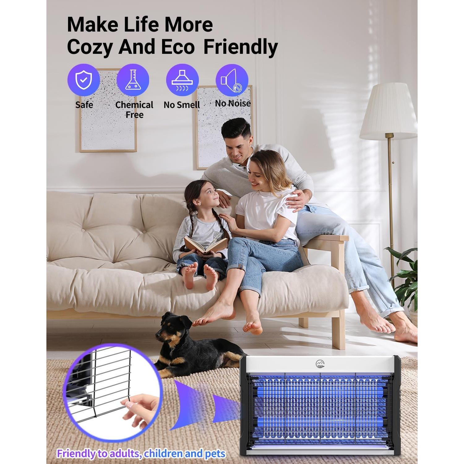 Zapper Eléctrico Mosiller 3000V para Insectos - Interior