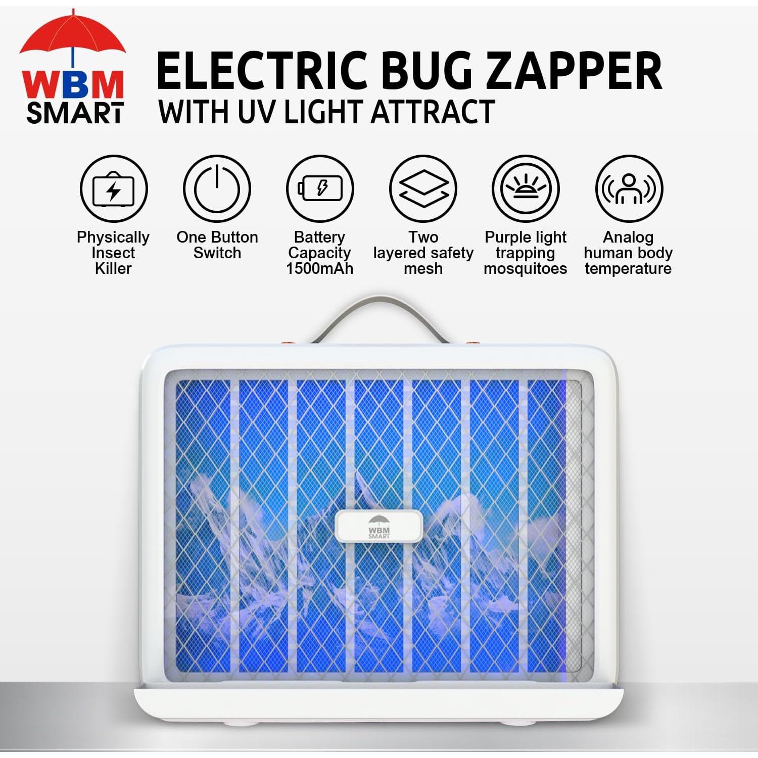 Zapper Eléctrico WBM Inteligente para Insectos 30cm 3.5W