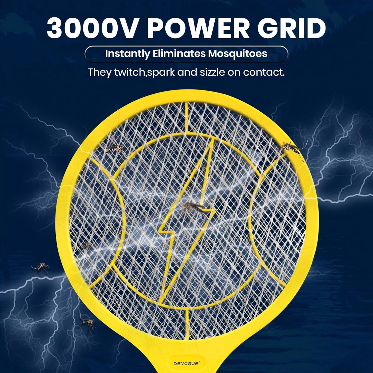 Raquetas Eléctricas para Moscas DEVOGUE - Paquete de 2 Unidades