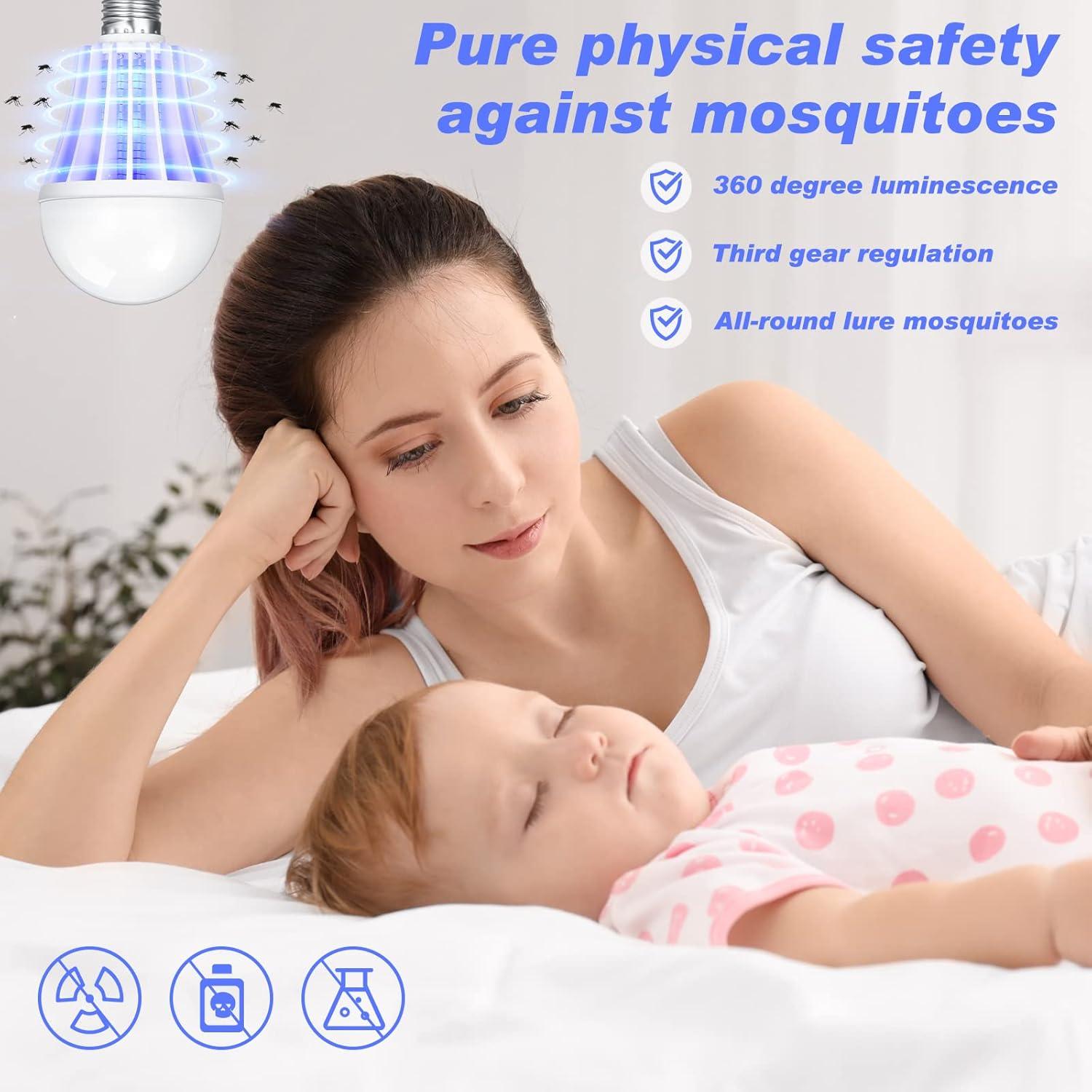 Bombilla Zapper de Insectos Qualirey 2 en 1 Luz LED 8x14cm