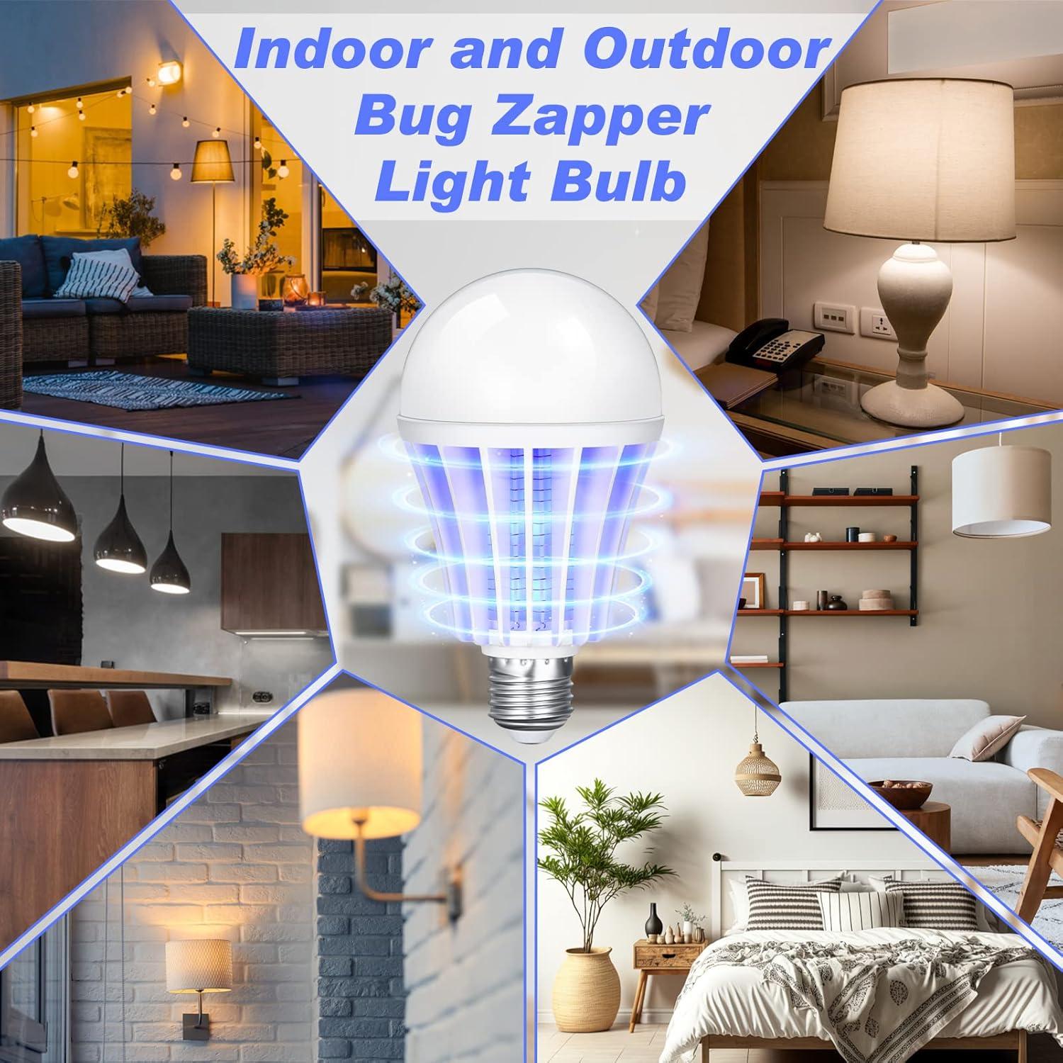 Bombilla Zapper de Insectos Qualirey 2 en 1 Luz LED 8x14cm