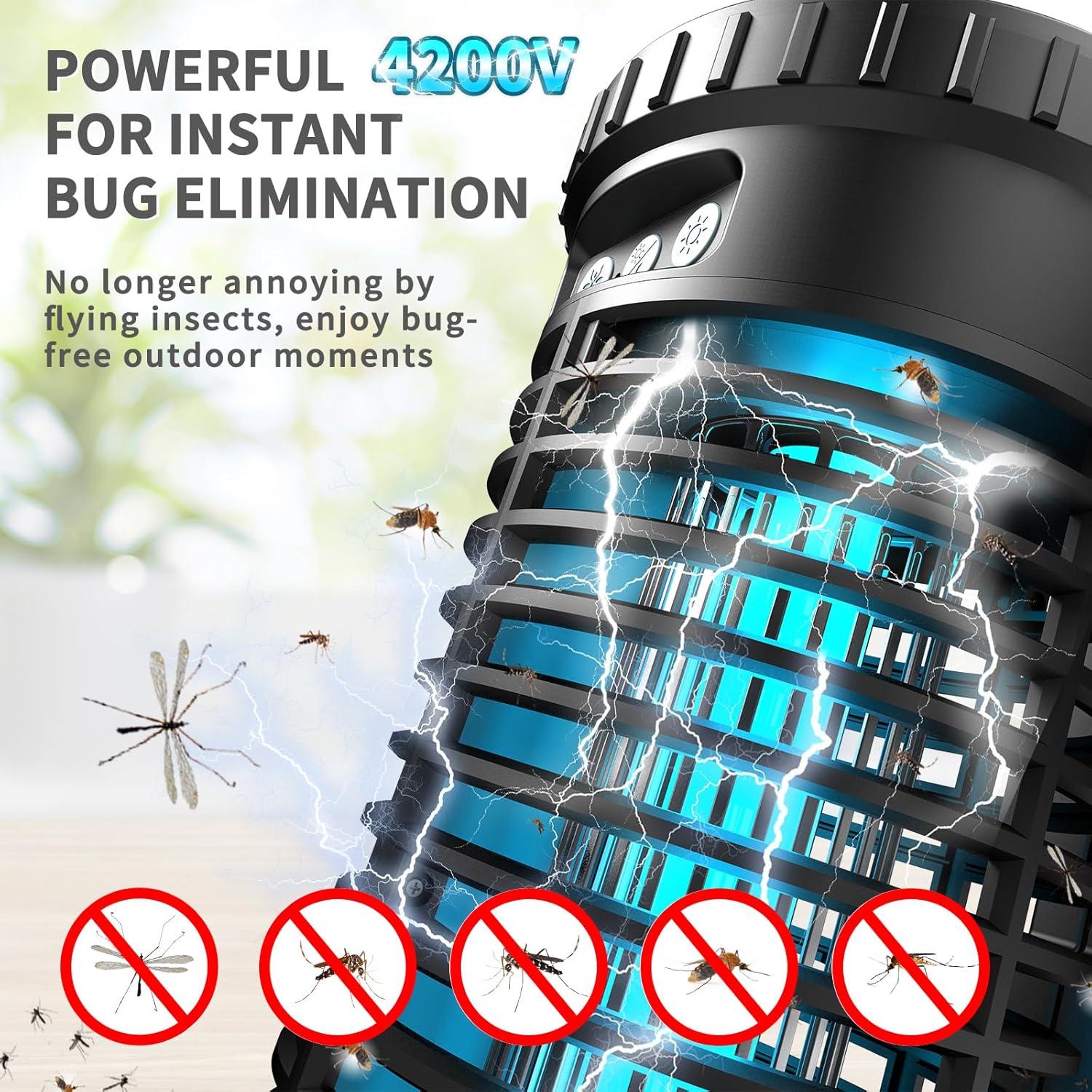 Zapper Solar de Insectos Leizah 4200V Recargable 4000mAh