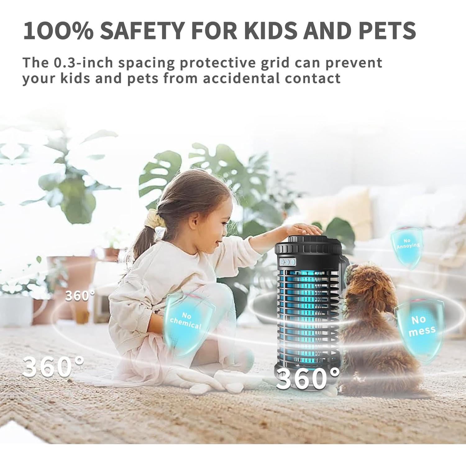 Zapper Solar de Insectos Leizah 4200V Recargable 4000mAh