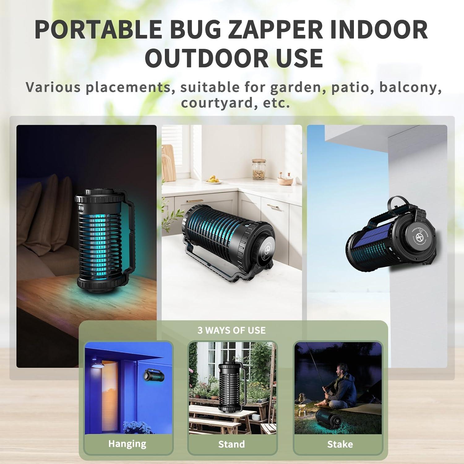 Zapper Solar de Insectos Leizah 4200V Recargable 4000mAh