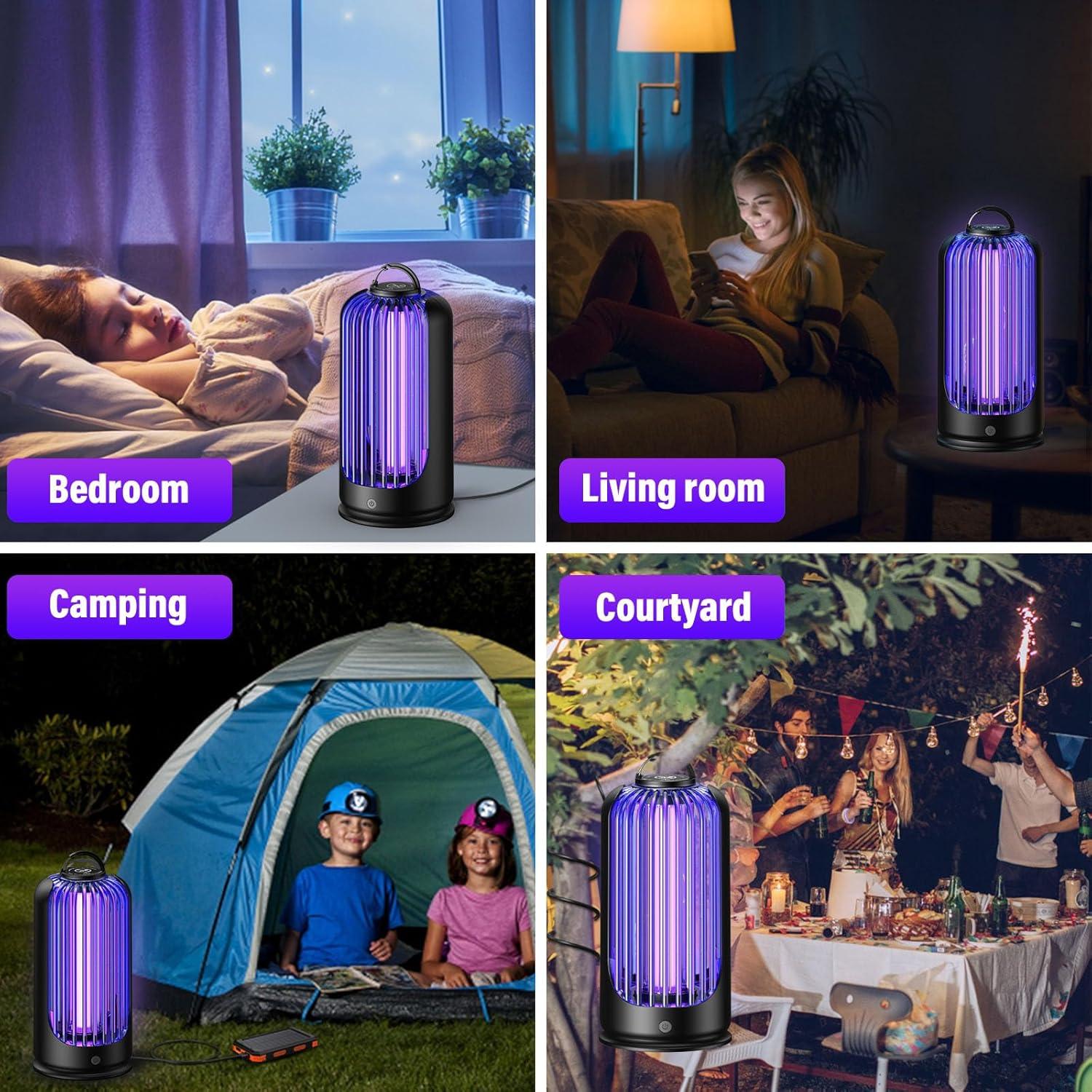 Trampa de Mosquitos Eléctrica Fly Zapper 4000mAh USB - Ideal Interior y Exterior