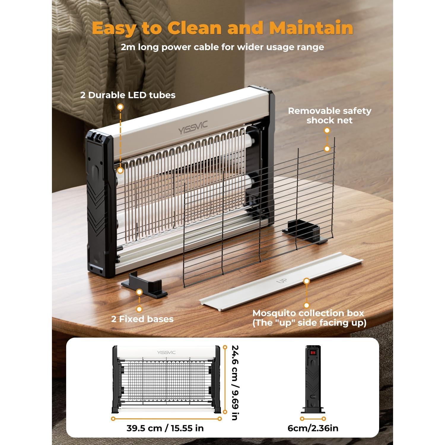 Zapper de Insectos YISSVIC 4000V LED Interior 20W con Cable 2m