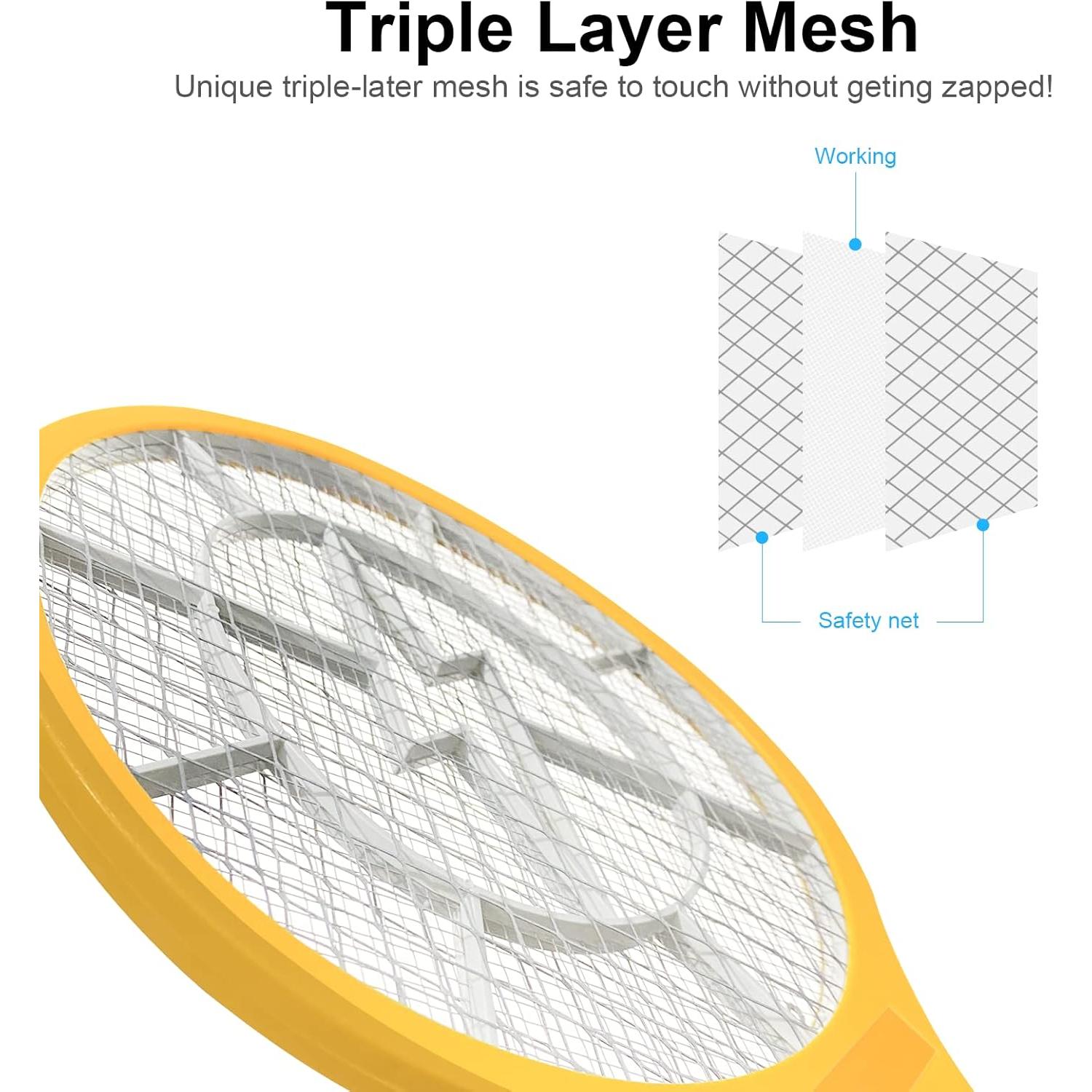 Raqueta Eléctrica Zapper de Insectos Beastron 3000V USB LED