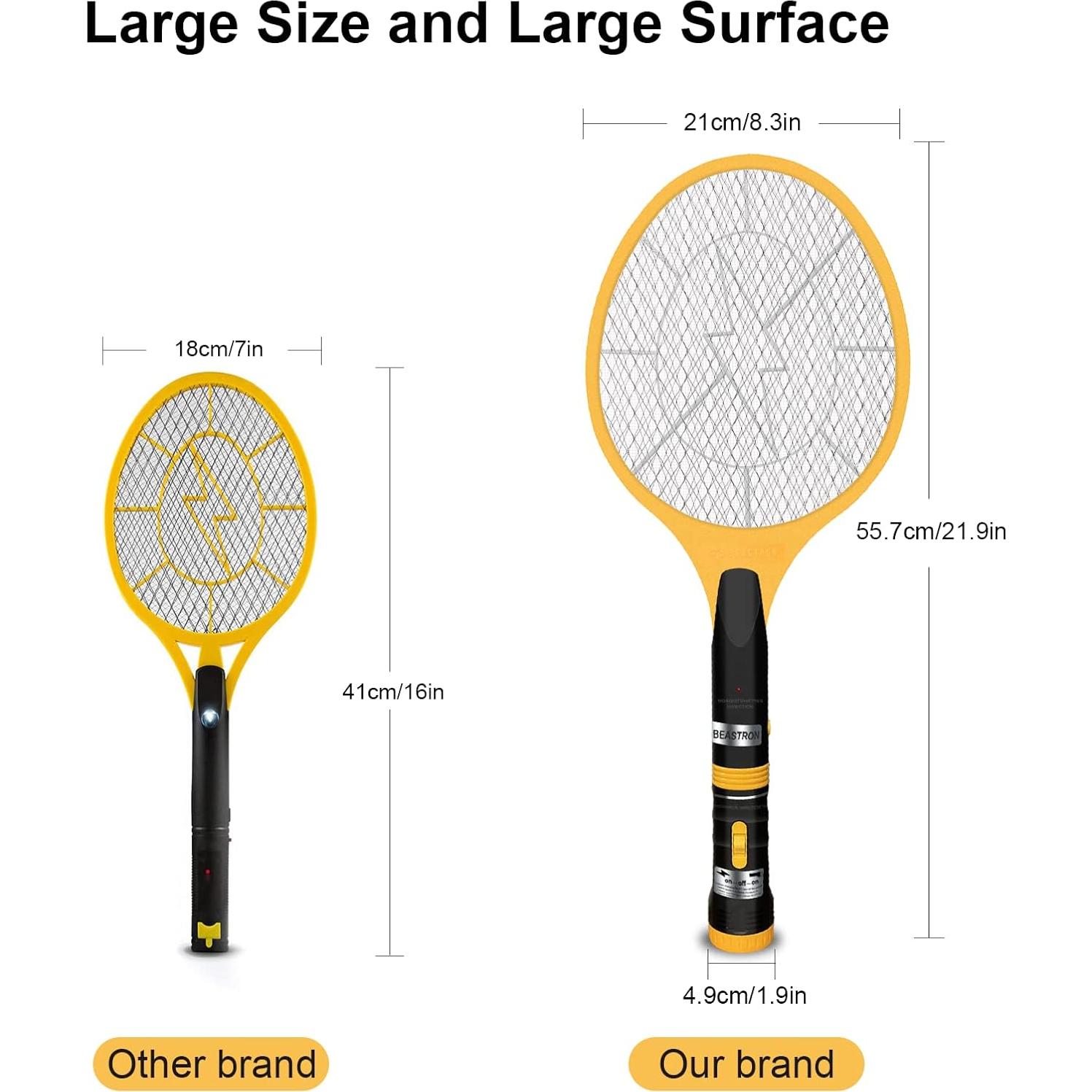 Raqueta Eléctrica Zapper de Insectos Beastron 3000V USB LED