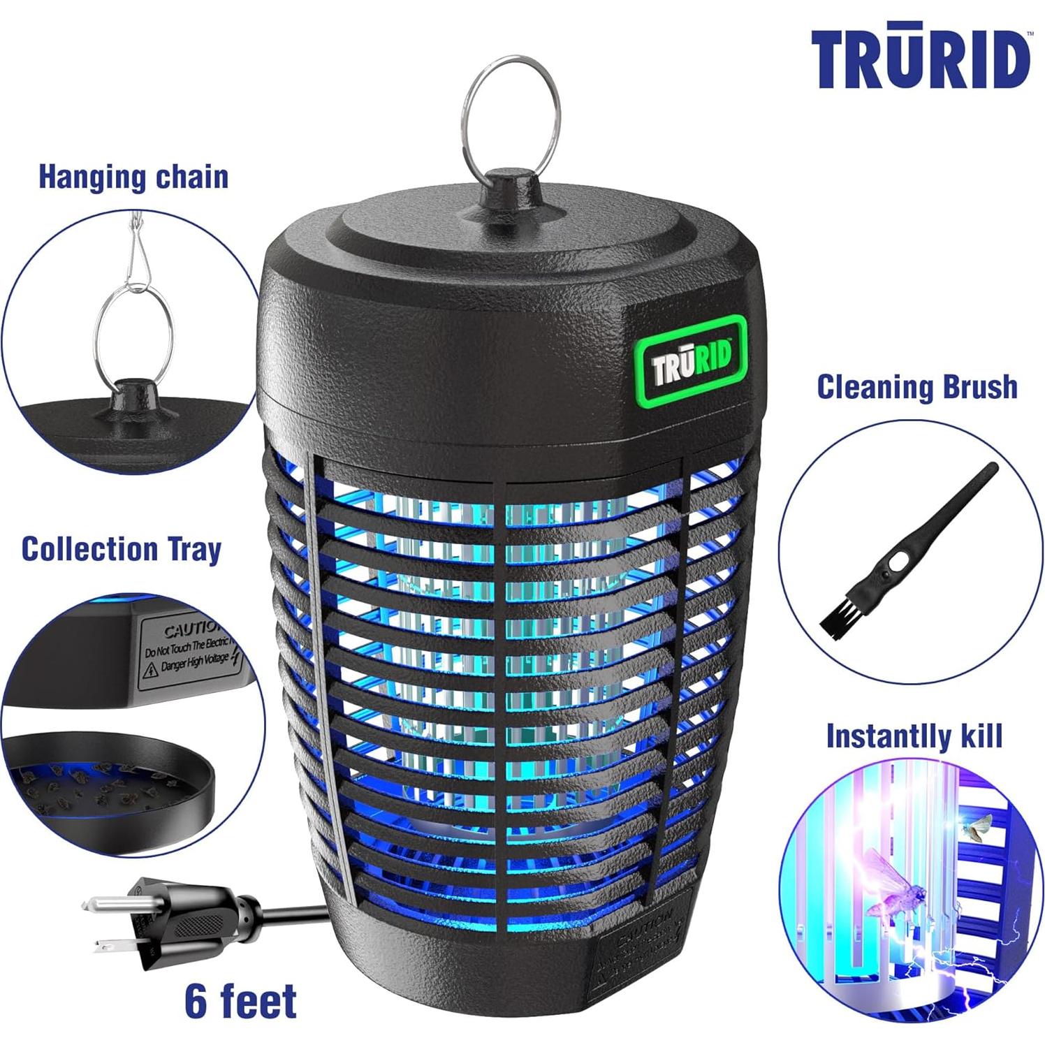Zapper Eléctrico de Mosquitos TRURID con Bandeja 0.54 kg