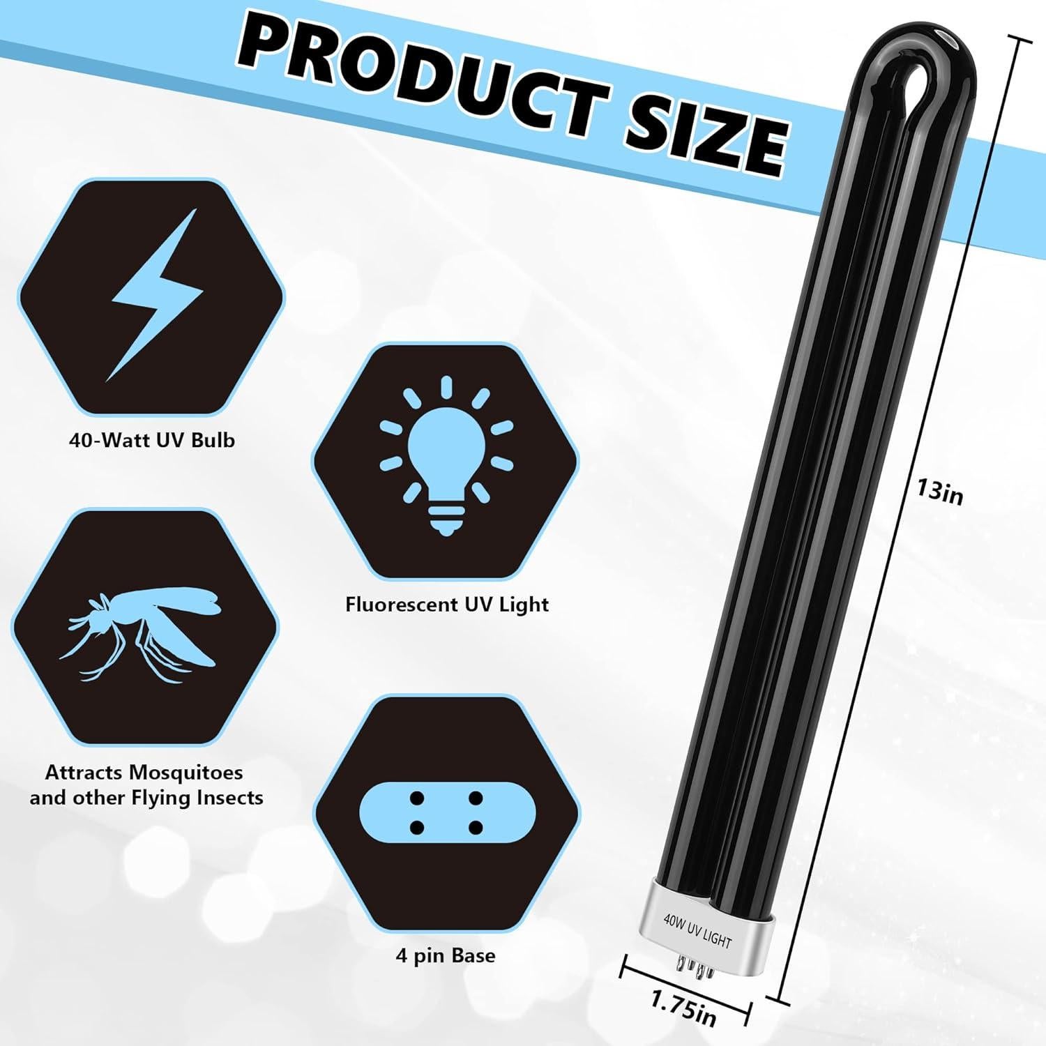 Bombillas UV de Reemplazo Kittmip para Zapper de Insectos 40W (2)