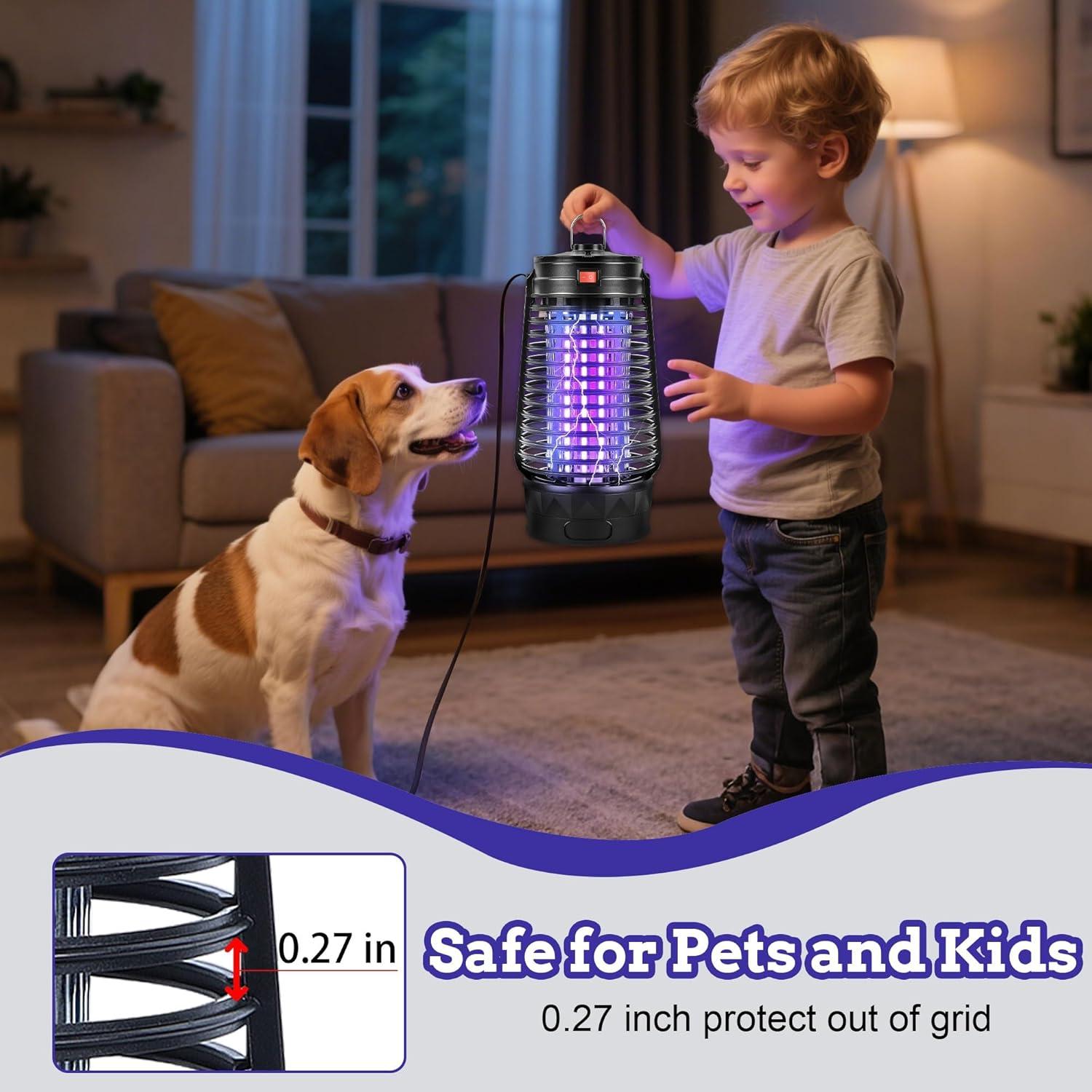 Trampa Eléctrica para Insectos Phosooy 2500V con Luz UV