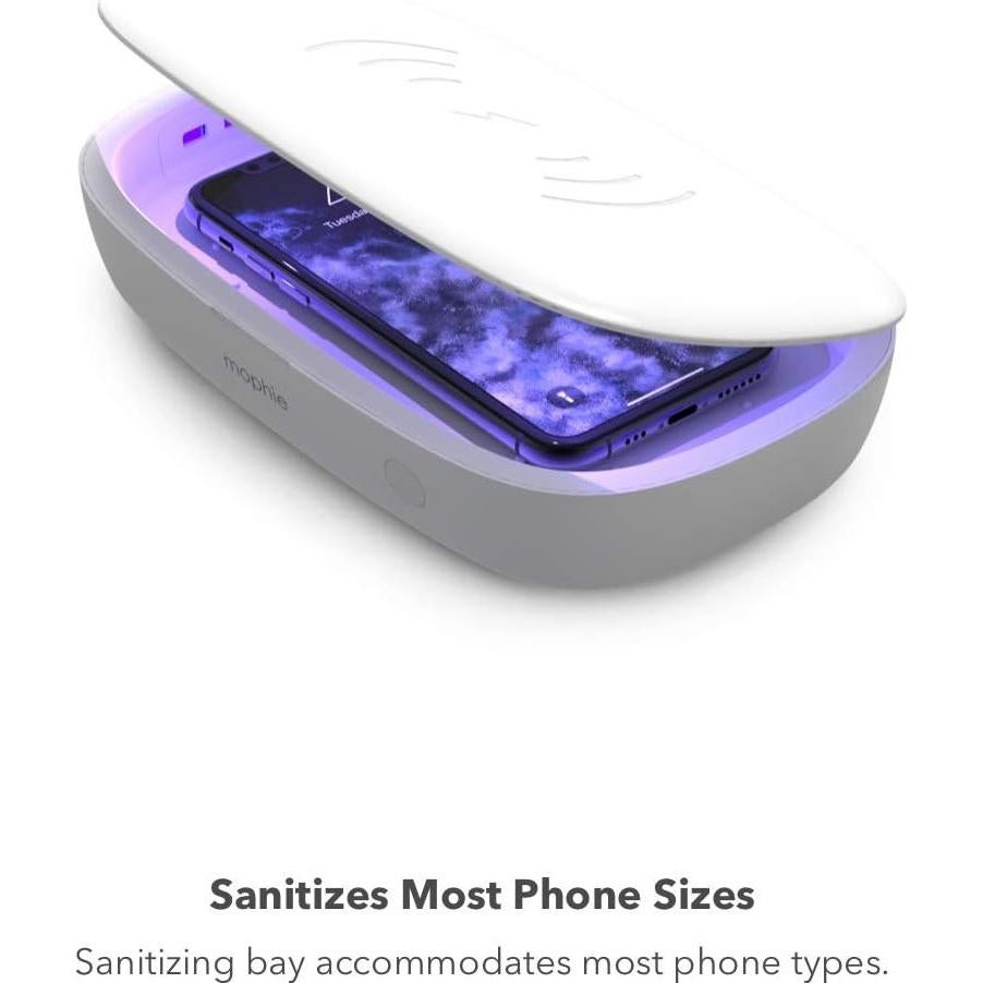 Desinfectante UV Mophie con Carga Inalámbrica - Blanco