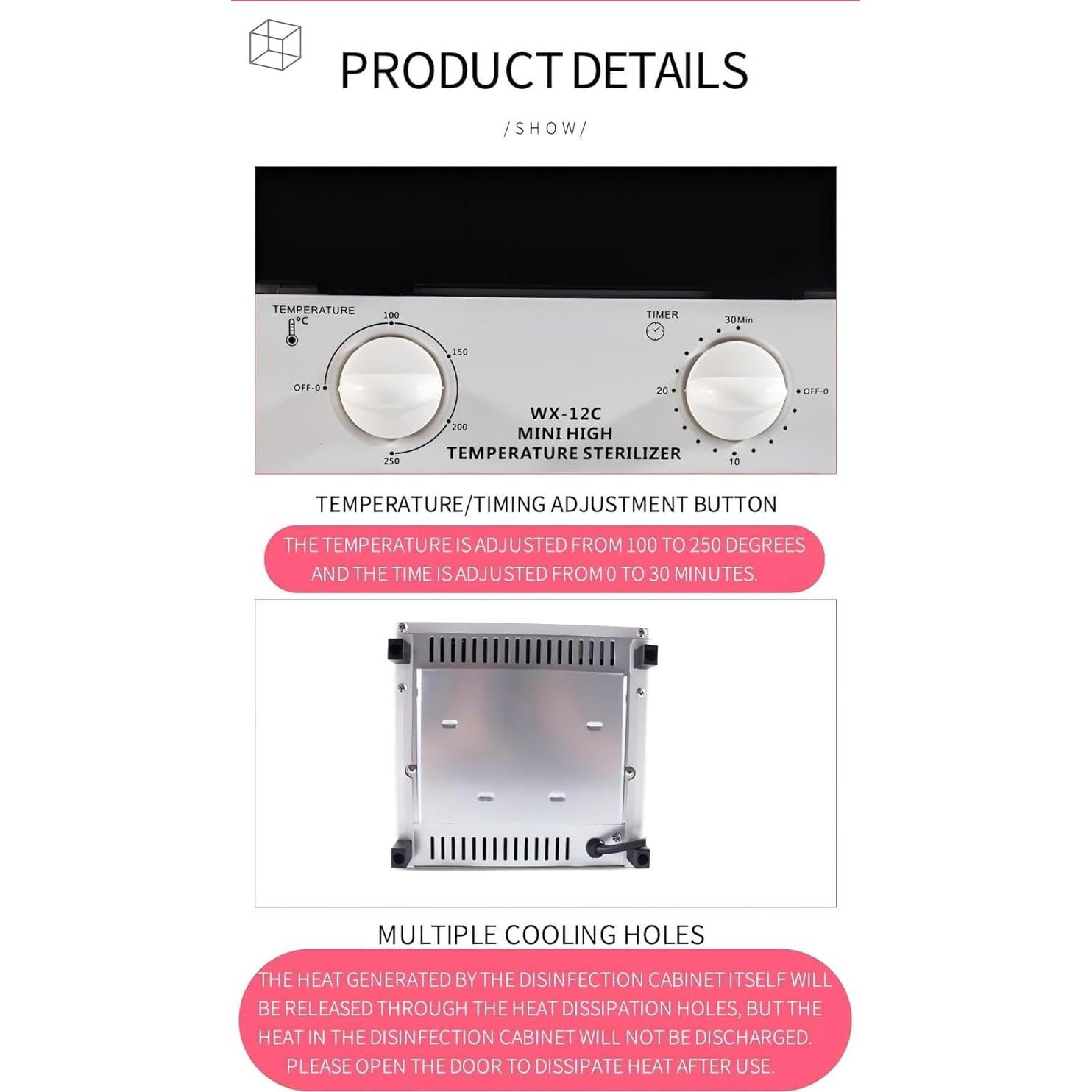 Esterilizador de Herramientas de Uñas Winb 12L Acero Inoxidable