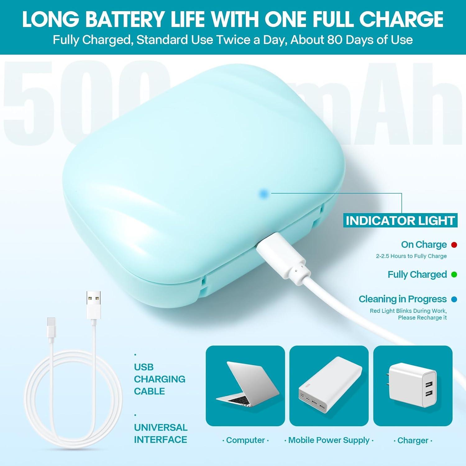 Soporte de cepillo de dientes LXIANGN azul con limpieza automática