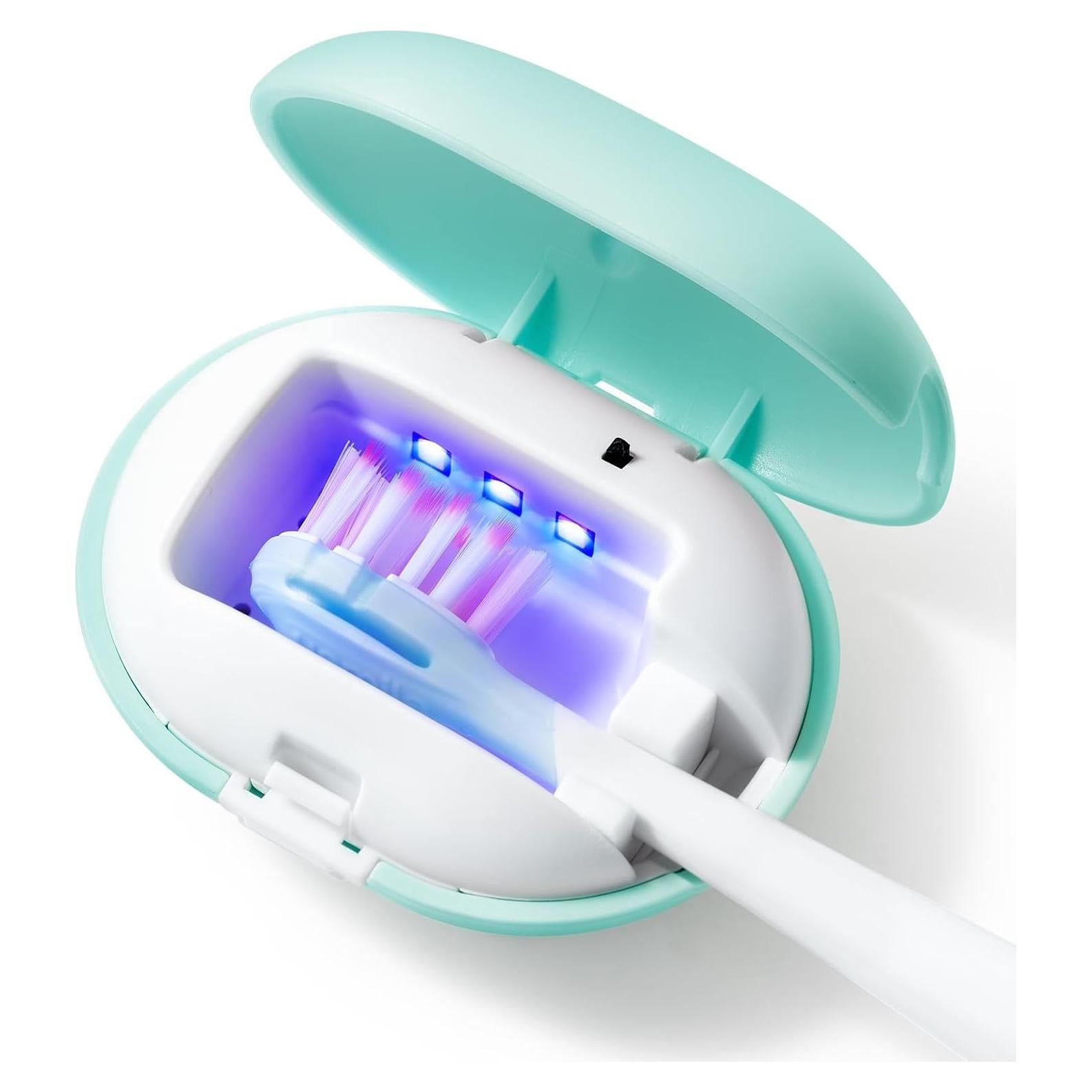 Soporte Mini para Cepillo de Dientes Limpiador USB Azul