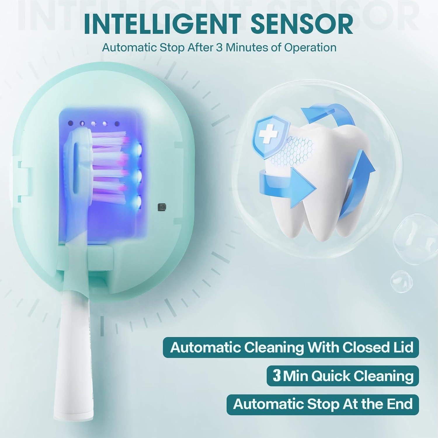 Soporte Mini para Cepillo de Dientes Limpiador USB Azul