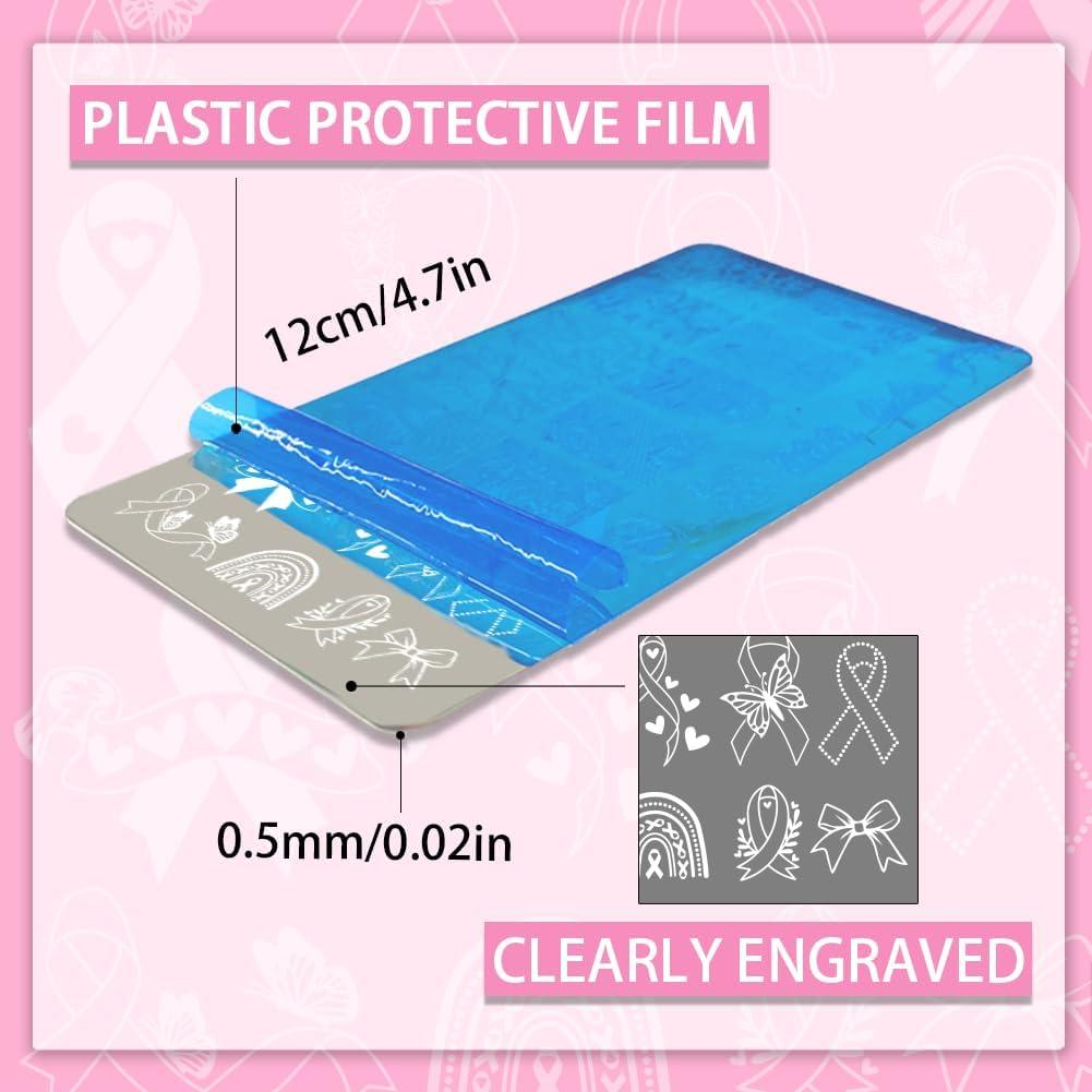 Kit de Estampado de Uñas PH PandaHall 3 Piezas Cinta Rosa 12x6 cm