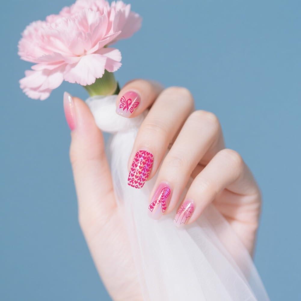 Kit de Estampado de Uñas PH PandaHall 3 Piezas Cinta Rosa 12x6 cm