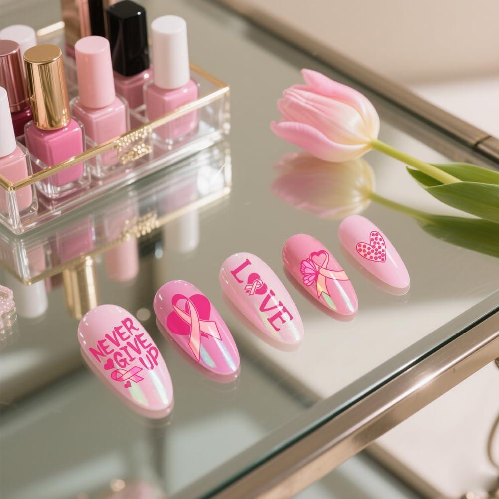 Kit de Estampado de Uñas PH PandaHall 3 Piezas Cinta Rosa 12x6 cm