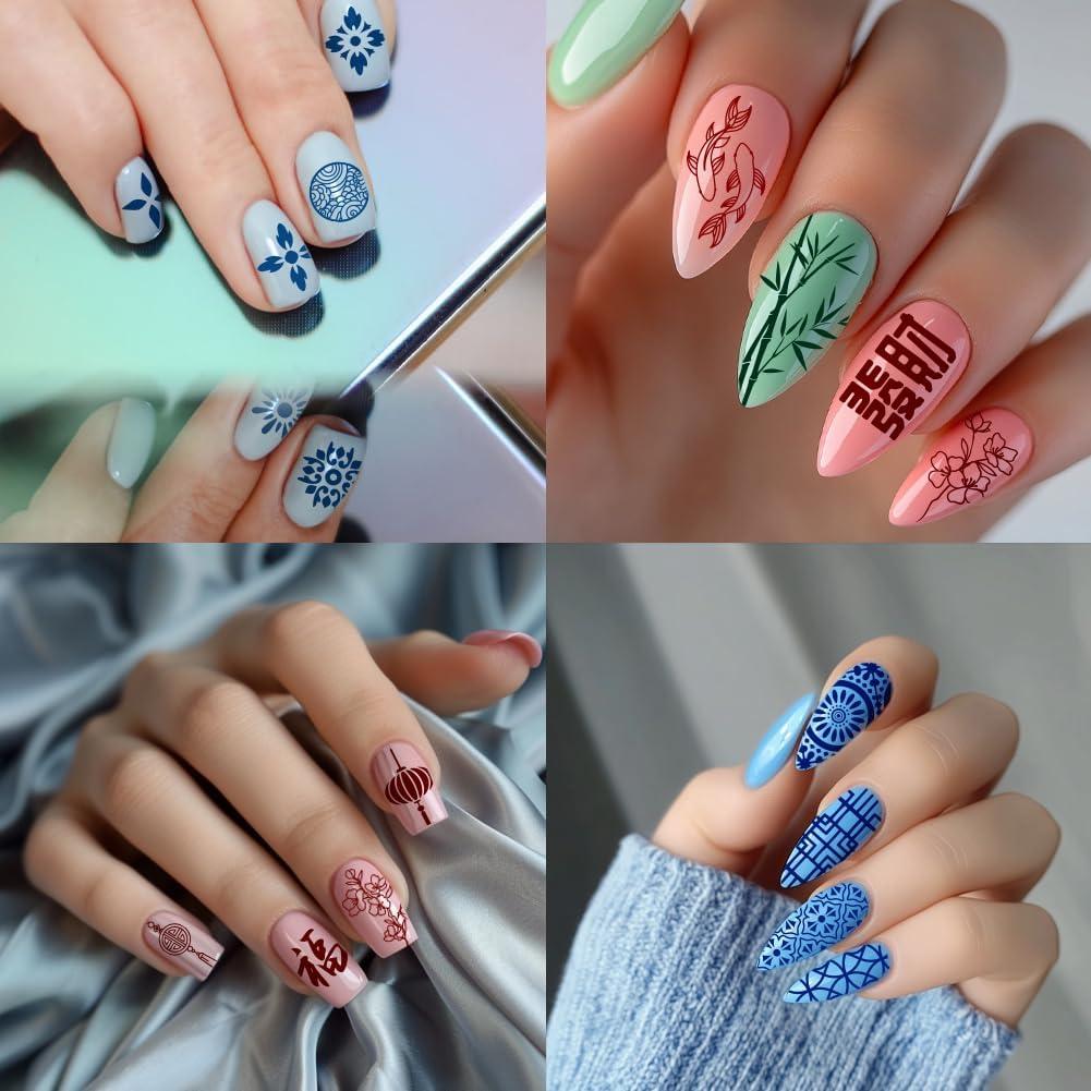 Placas de Estampado de Uñas PH PandaHall 5pcs Chino Tradicional