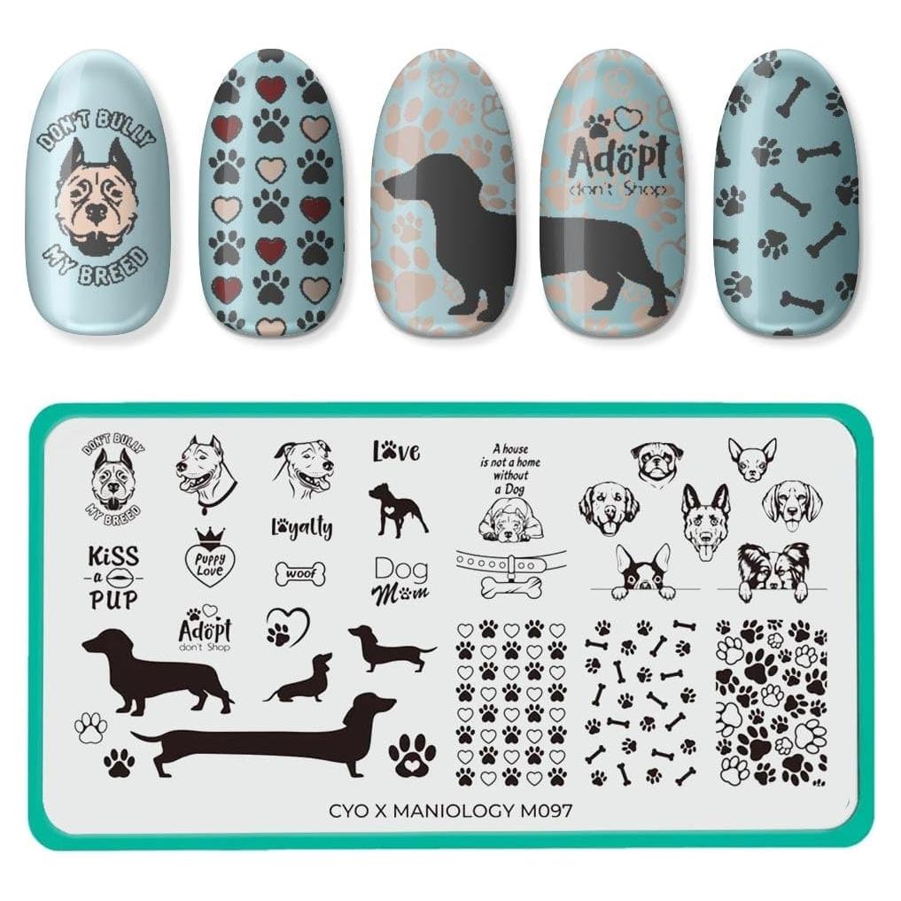 Placa de Estampado de Uñas Maniology Puppy Love 6.1x11.9cm