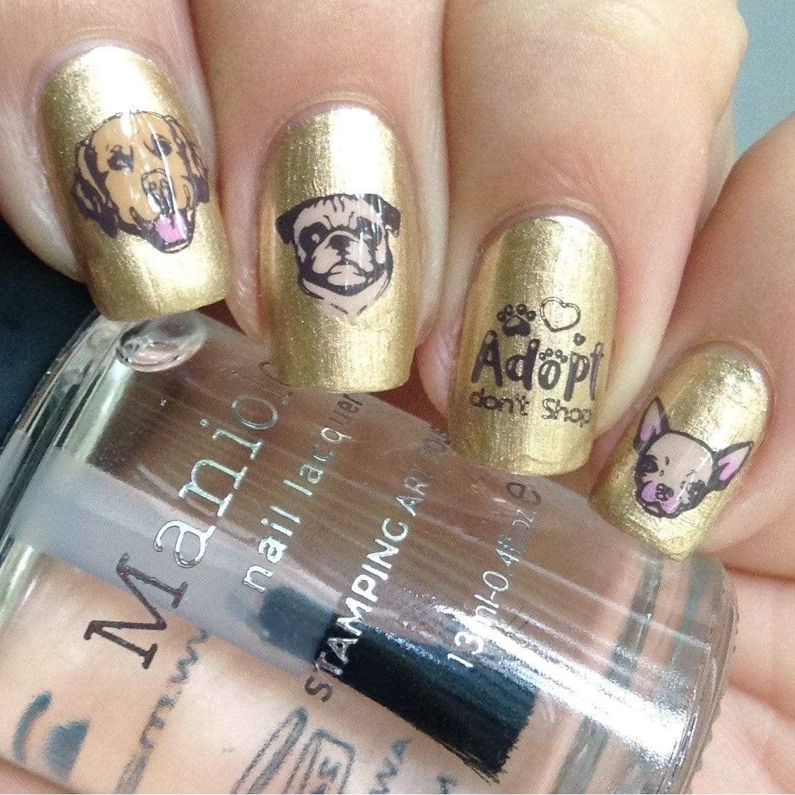 Placa de Estampado de Uñas Maniology Puppy Love 6.1x11.9cm