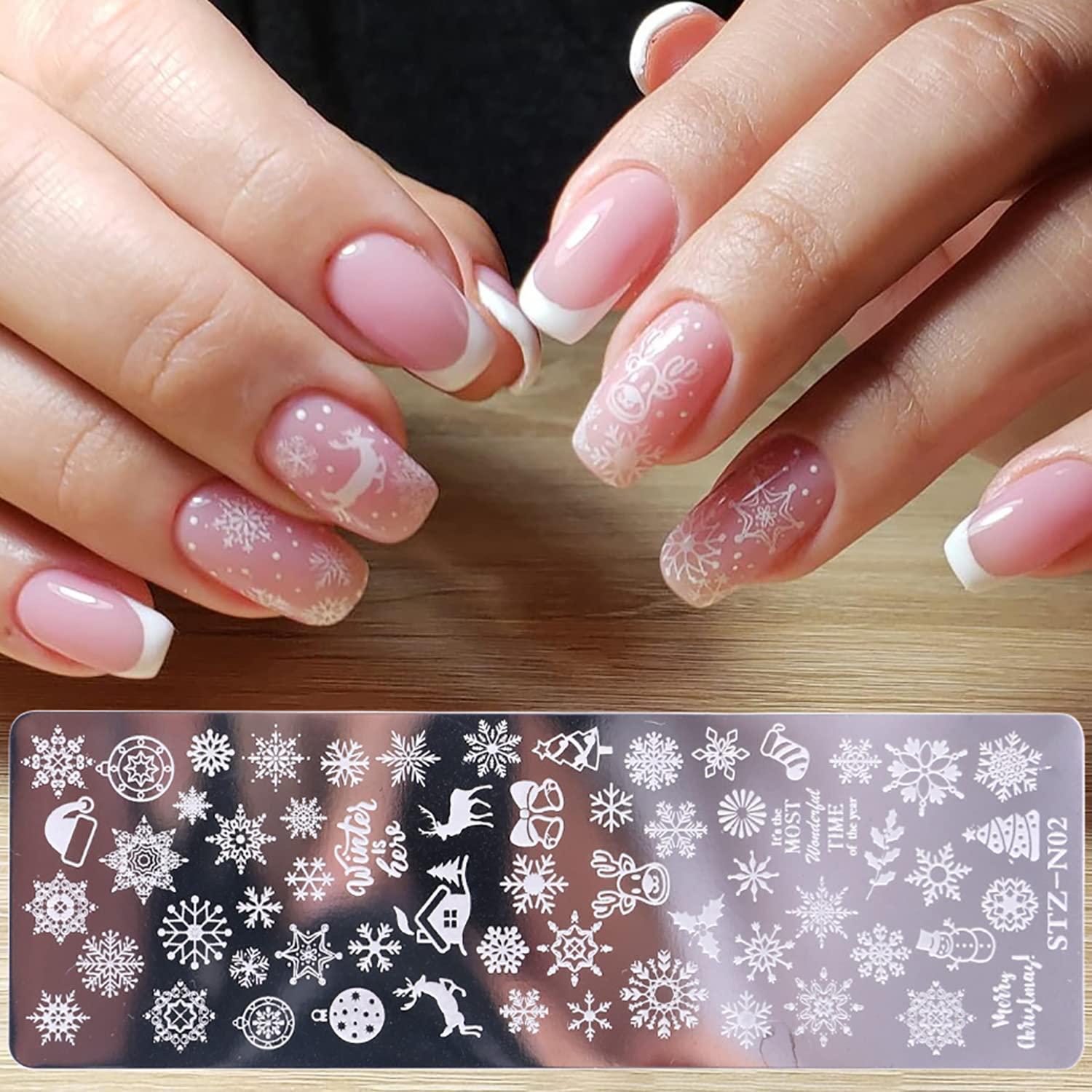 Kit 6 Placas Estampado Uñas Navidad OCOUYVD-237 12x4cm